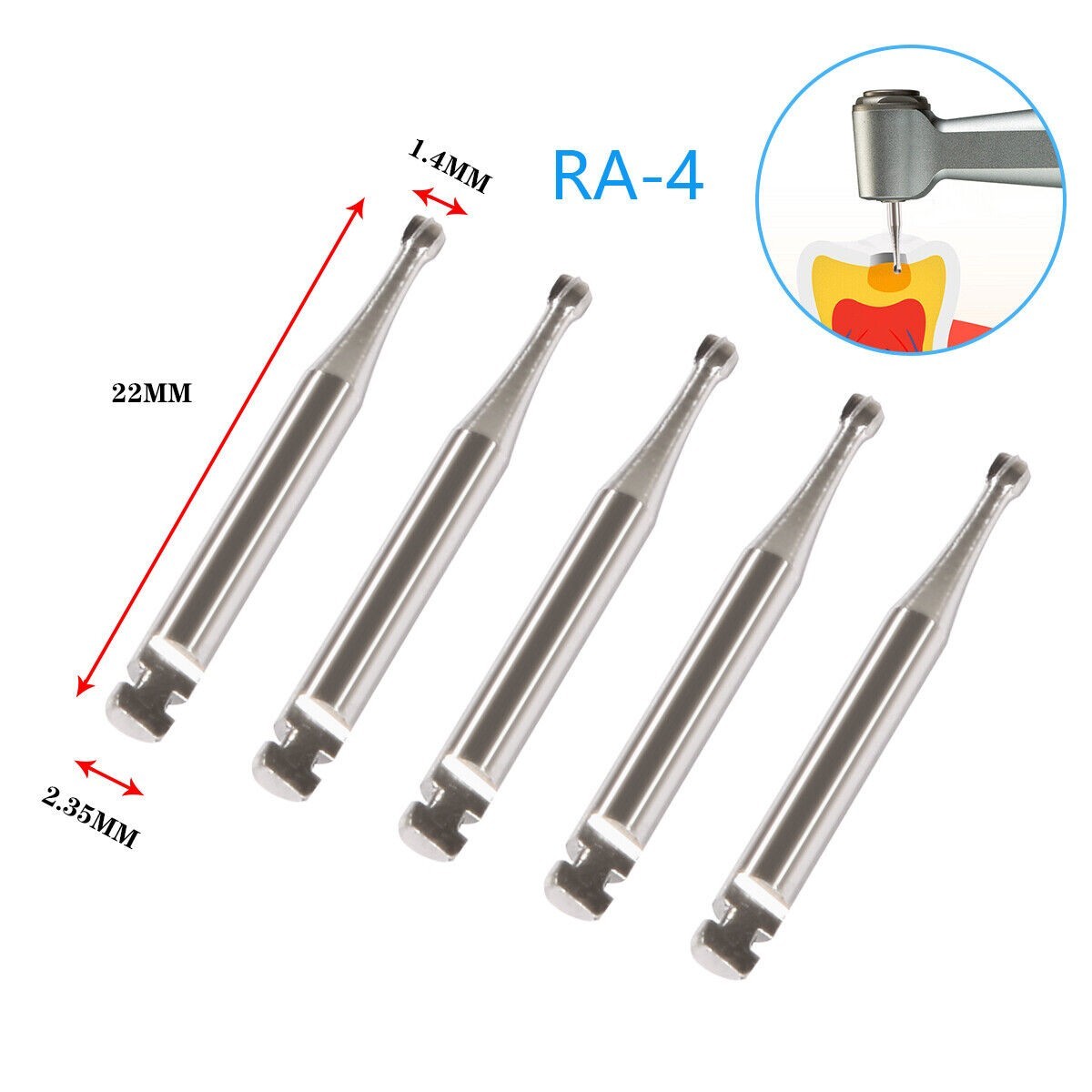 Dental Round Latch Carbide Bur RA 1 2 3 4 5 6 7 8 For Slow Speed 5Pcs/Box