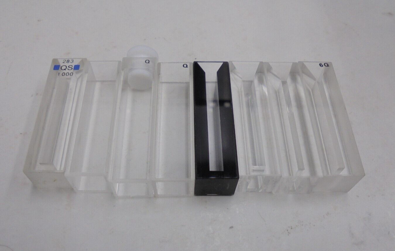 Bel-Art 12 Place 2 Tier Stack Rack Cuvette Rack with Lot of 8 assorted cuvettes