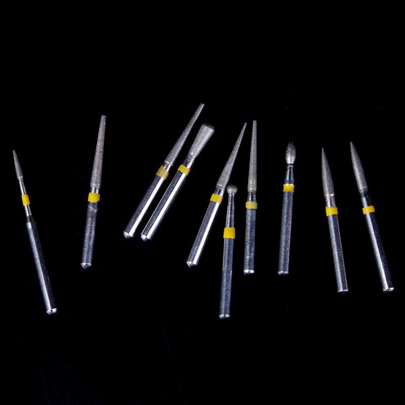 10pc Dental Diamond Burs FG-105 Composite Polishing Kit for High Speed Handpiece