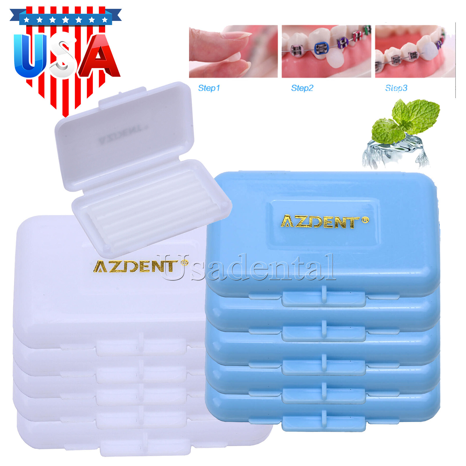 USA Dental Orthodontic Ortho Relief Waxes Original Scent /Mint Scent 5pc/Pack