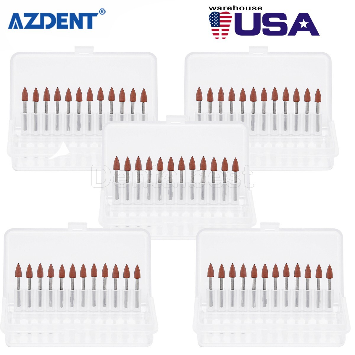 60PCS Dental Polishing Polishers Bur FG 1.6mm Mini Points Brownie Friction Grip