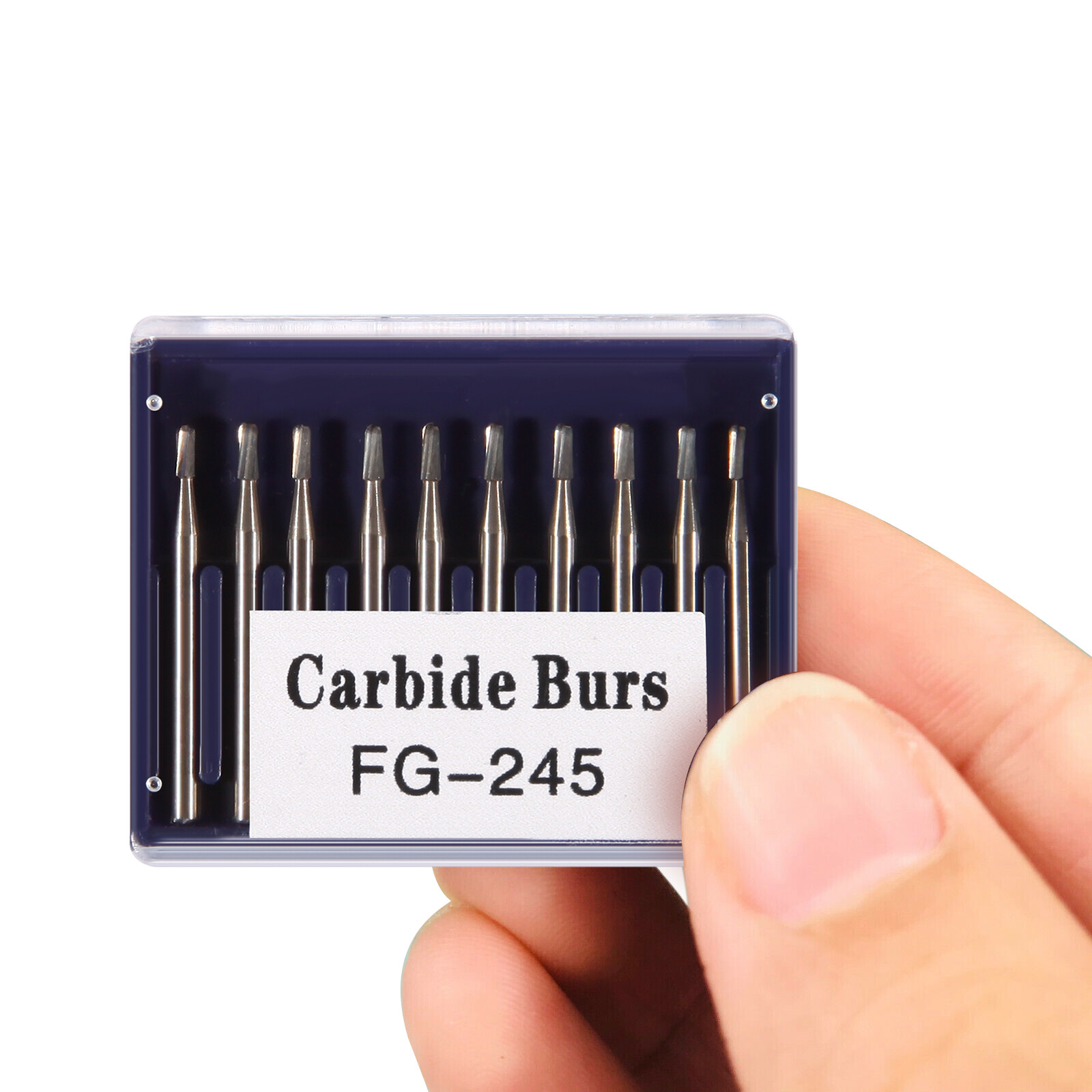 10Pcs Dental Tungsten Carbide Burs Pear-Shaped Tungsten Steel FG 245 Bur Drills
