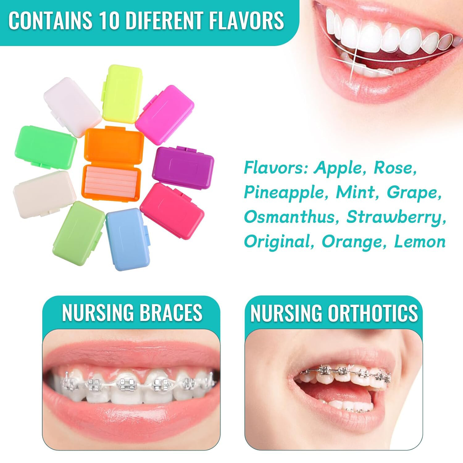 Dental Orthodontic Relief Wax 10 Scents fit Brackets Braces Gum Irritation SA