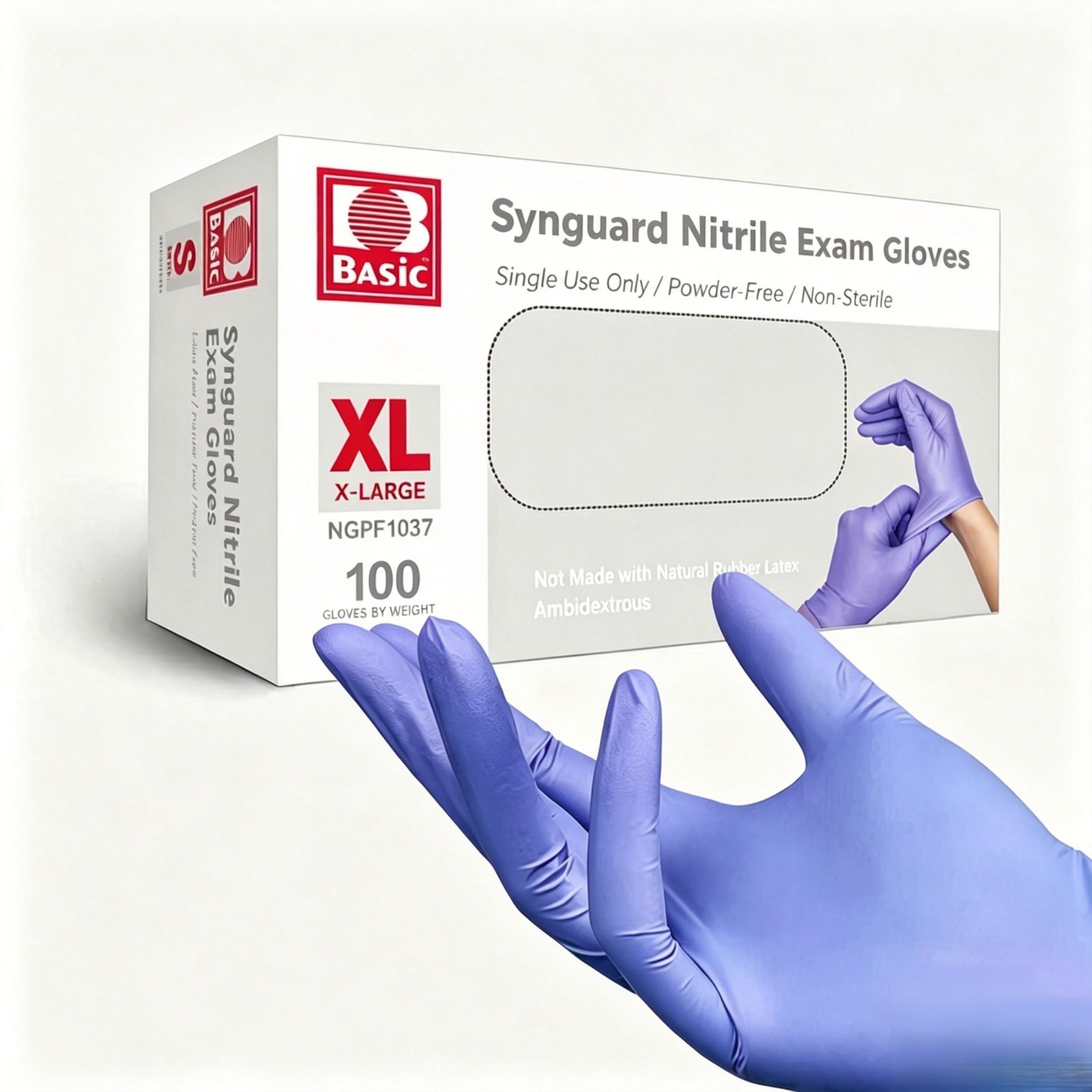 Disposable Nitrile Exam Gloves Latex Powder Free Medical Food Safe 100pcs