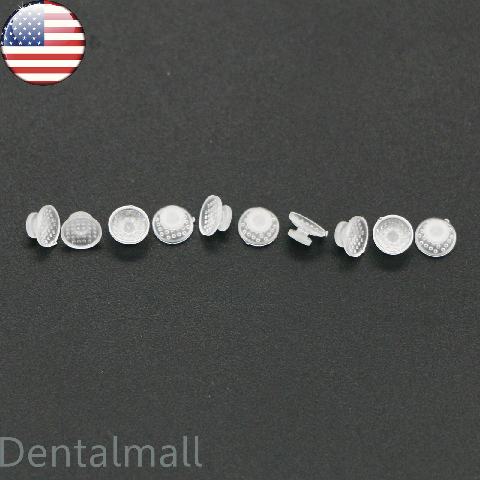 US 10Pcs/Pack Dental Orthodontic Clear Ceramic Lingual Button Bondable Mesh Base
