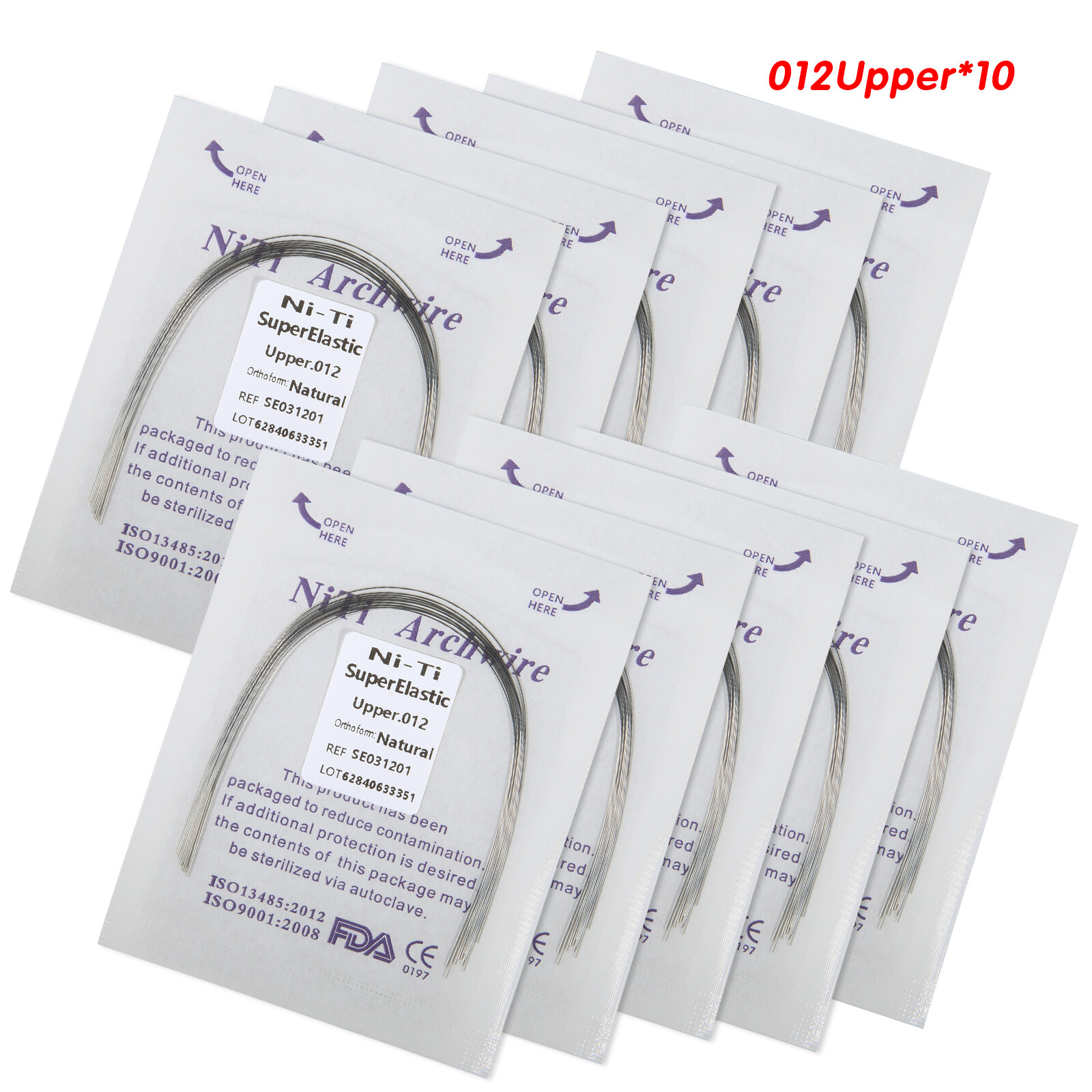100pcs Dental Orthodontic Arch Wire Round Niti Natural 0.12 Upper Super Elastic