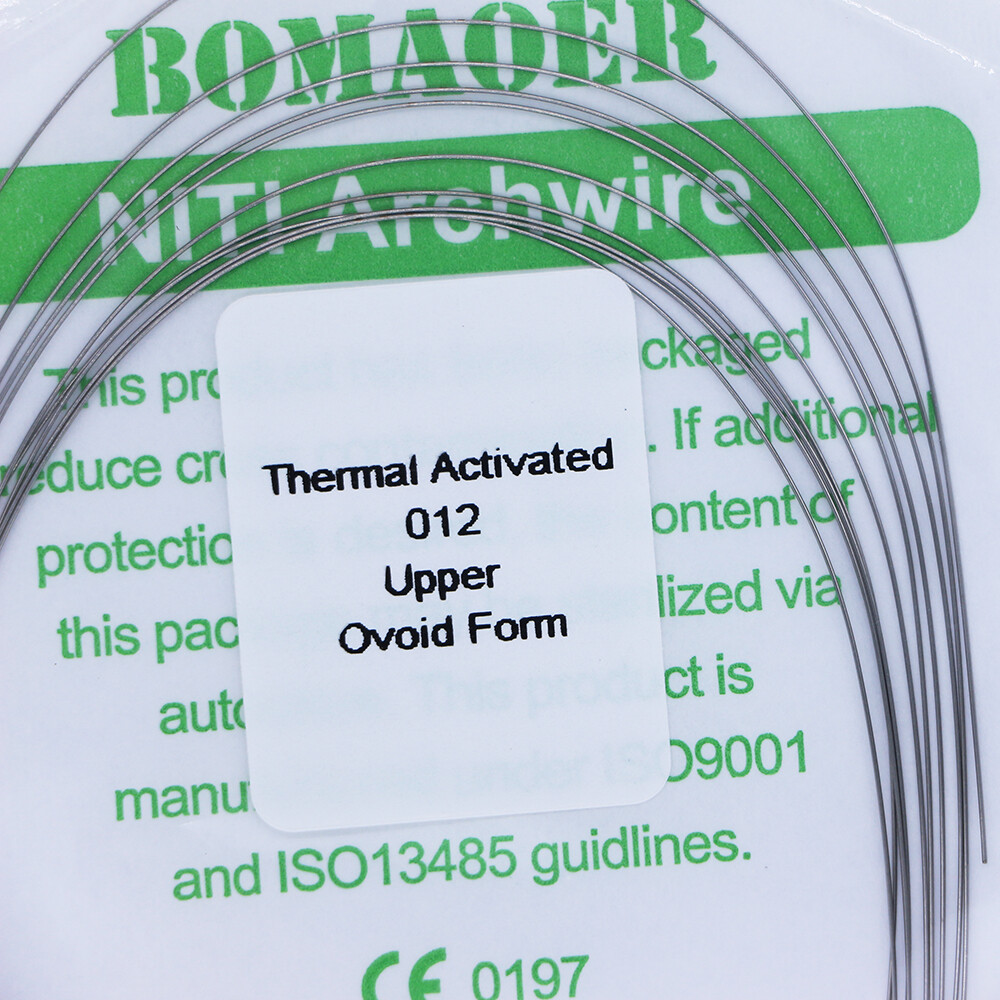 5-200×Dental Thermal Activated Niti Round Ortho Arch Wires Ovoid Form 012 Upper