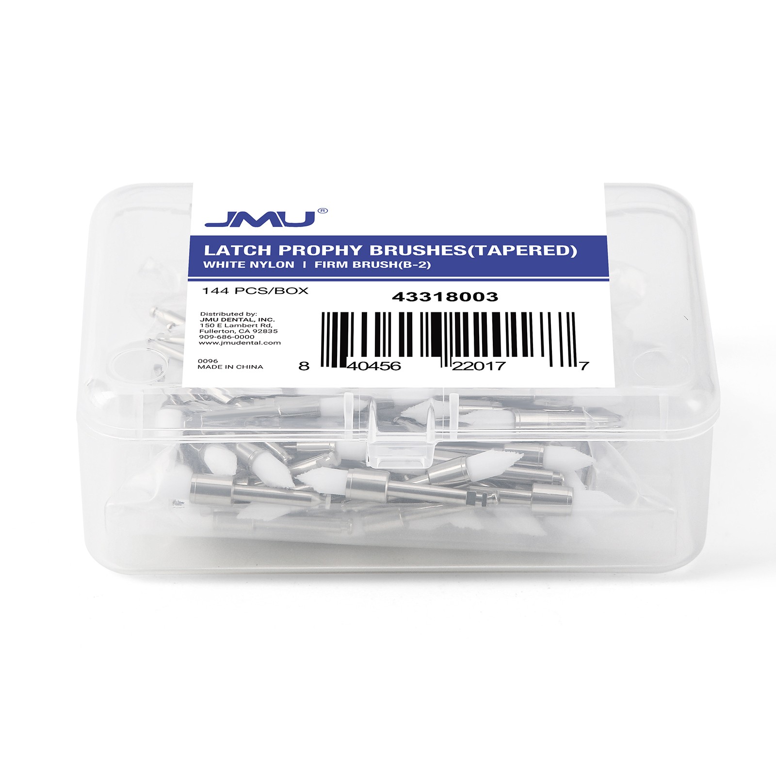 JMU Dental White/Colorful Nylon Latch Flat Polishing Polisher Prophy Brushes