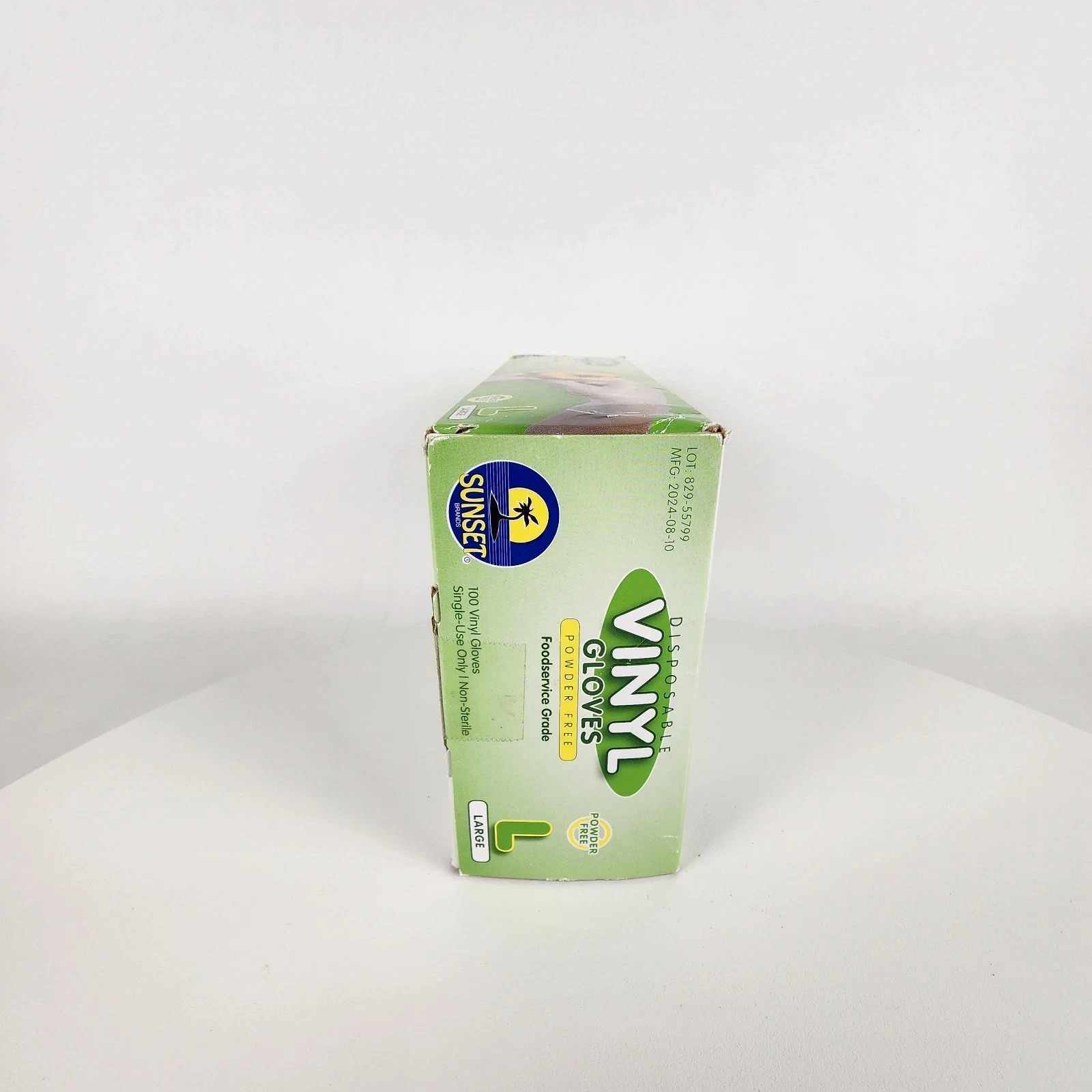 100 Sunset Vinyl Gloves Powder-Free Food service Disposable Latex Nitrile Free L