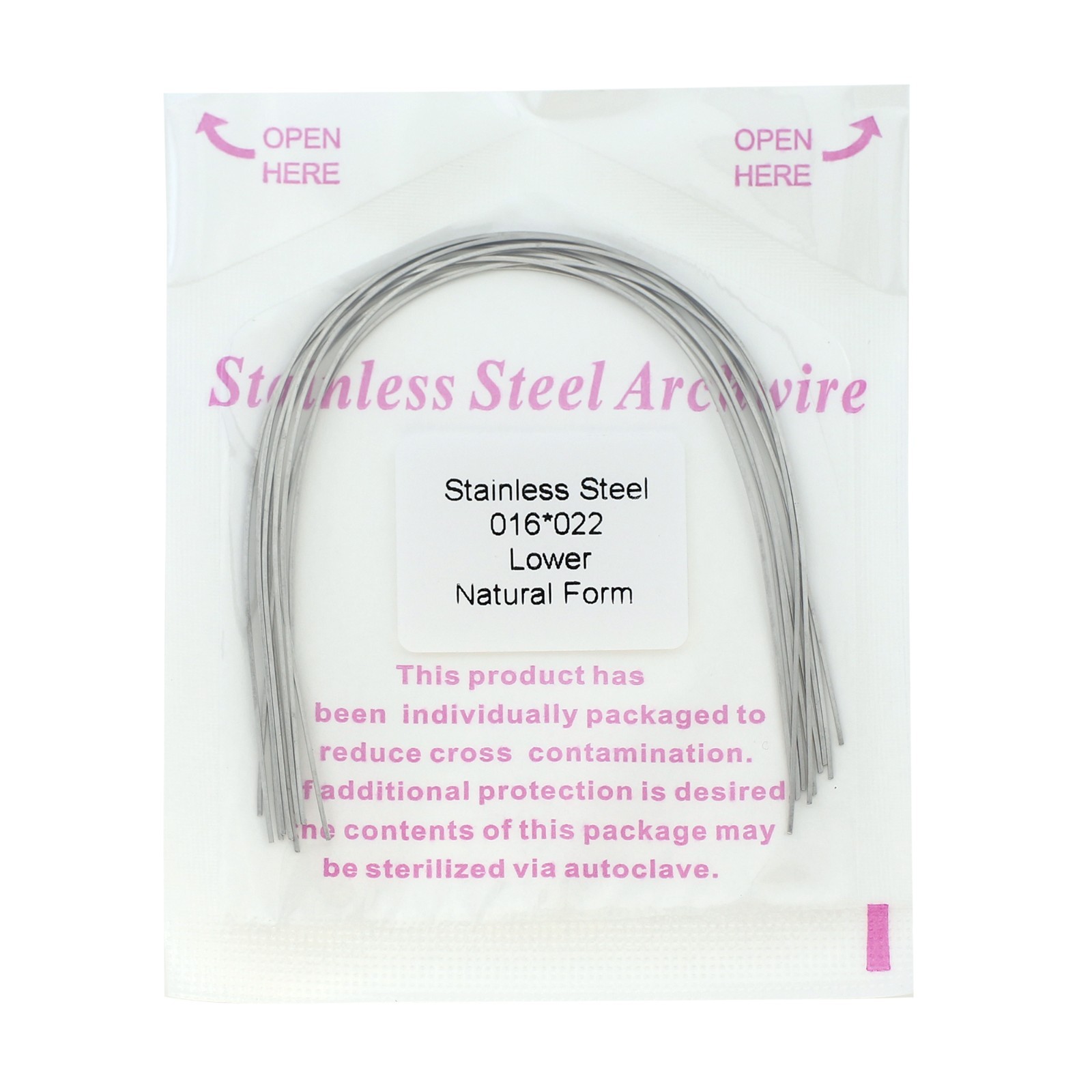 100pcs Orthodontic Archwire Stainless Steel Brace Wires Natural Round Rectanglar