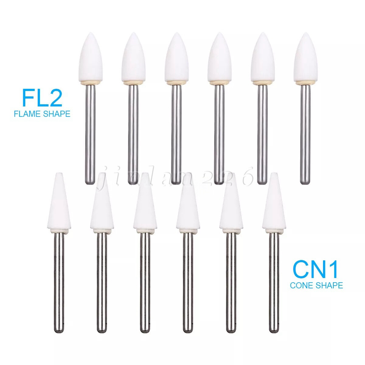 12Pcs Dental Green Stone Polishing FG Burs Kit Aluminum Oxide For High Speed