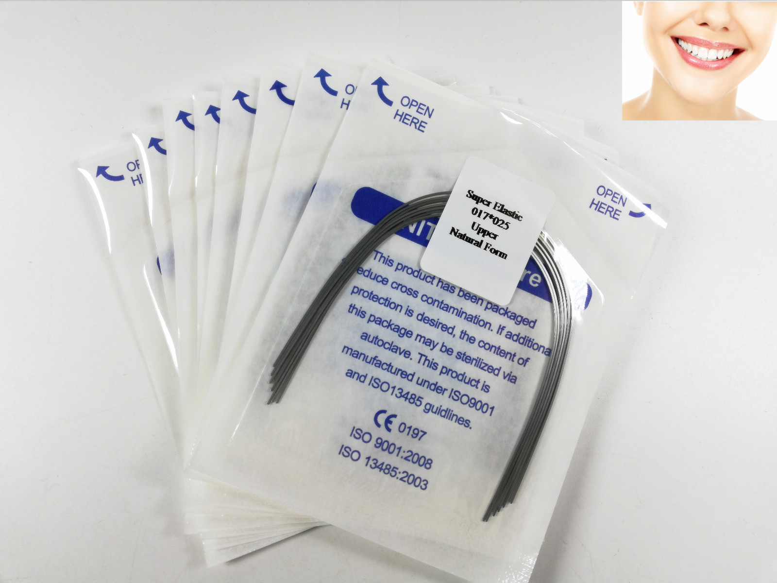 Dental Orthodontic Arch Super Elastic Wires Rectangular Niti Natural 17*25 U/L