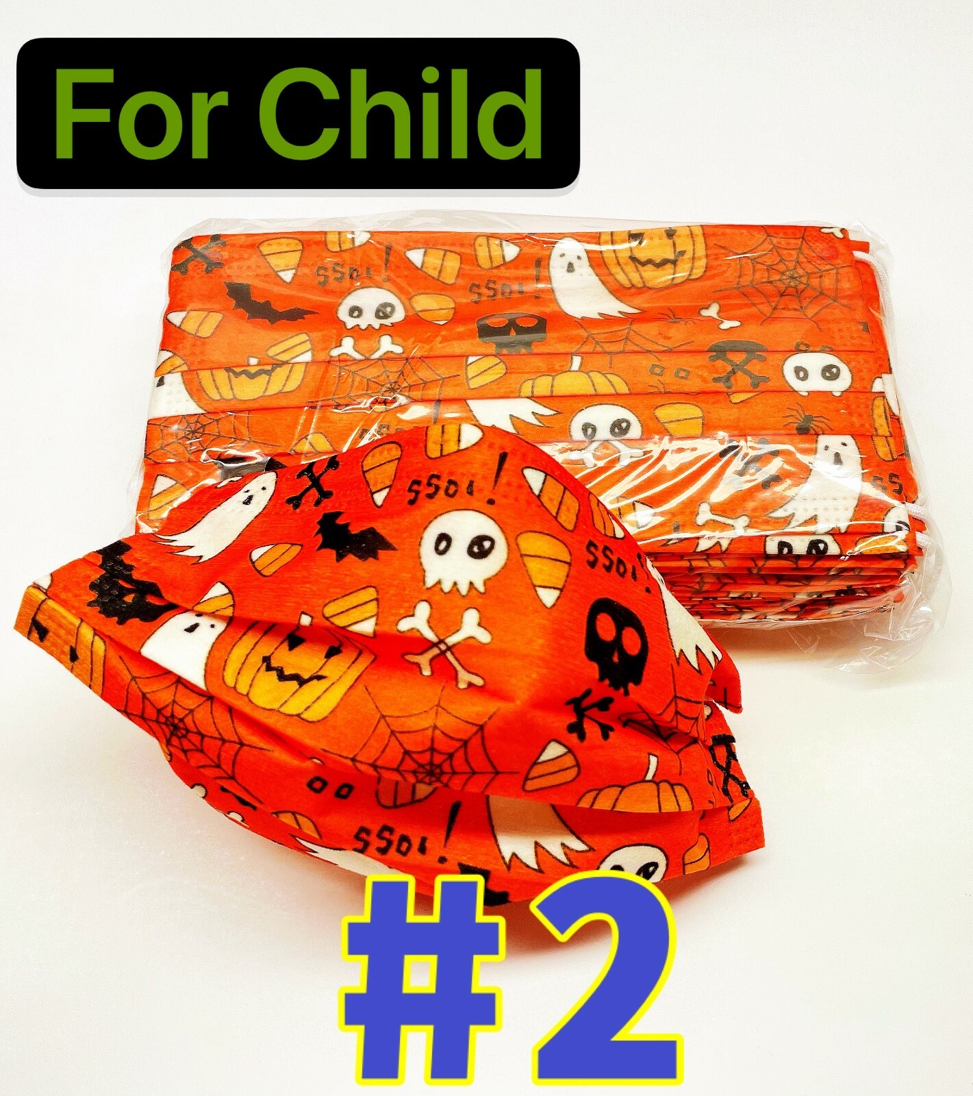 Disposable Face Mask Halloween Three Ply Ear-Loop Child Mouth Cover US Seller
