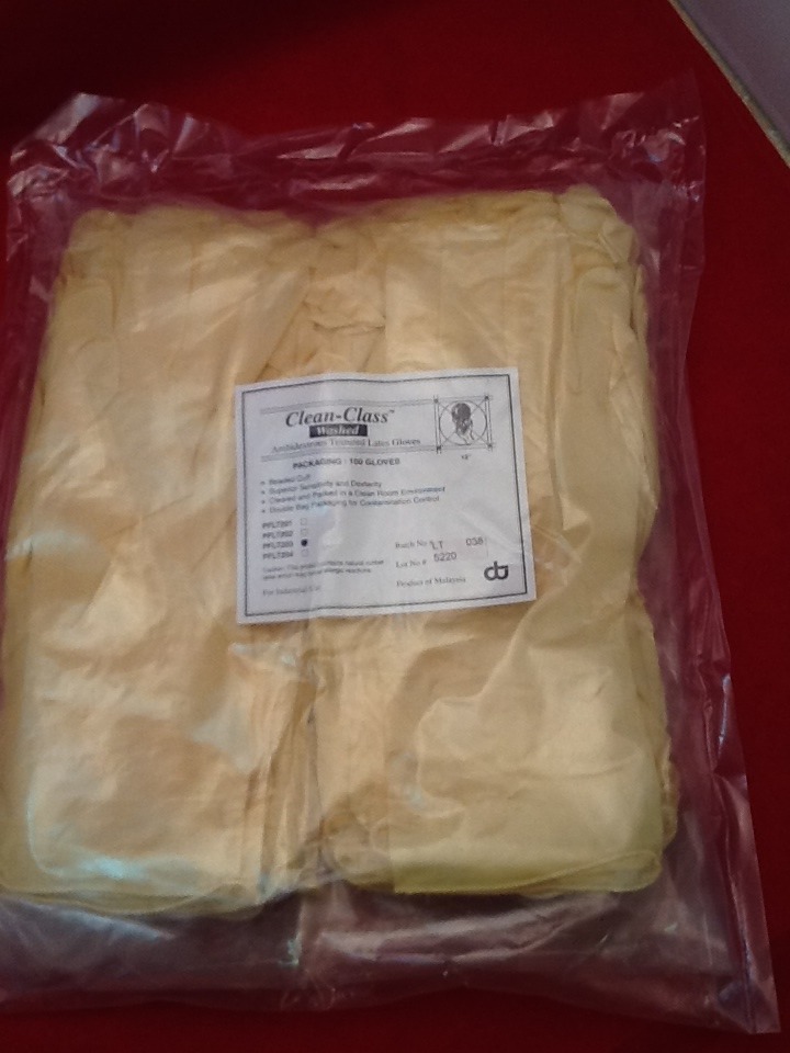 100 CLEAN-CLASS AMBIDEXTROUS TEXTURED LATEX GLOVES LARGE Industrial PFLT203 50pr