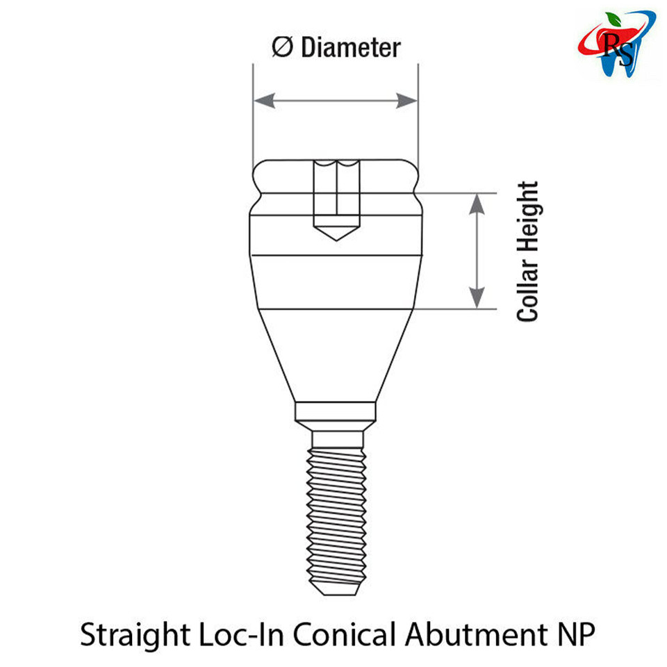 10pcs Dental Straight Loc In Attachment Adapter Head Conical NP Titanium