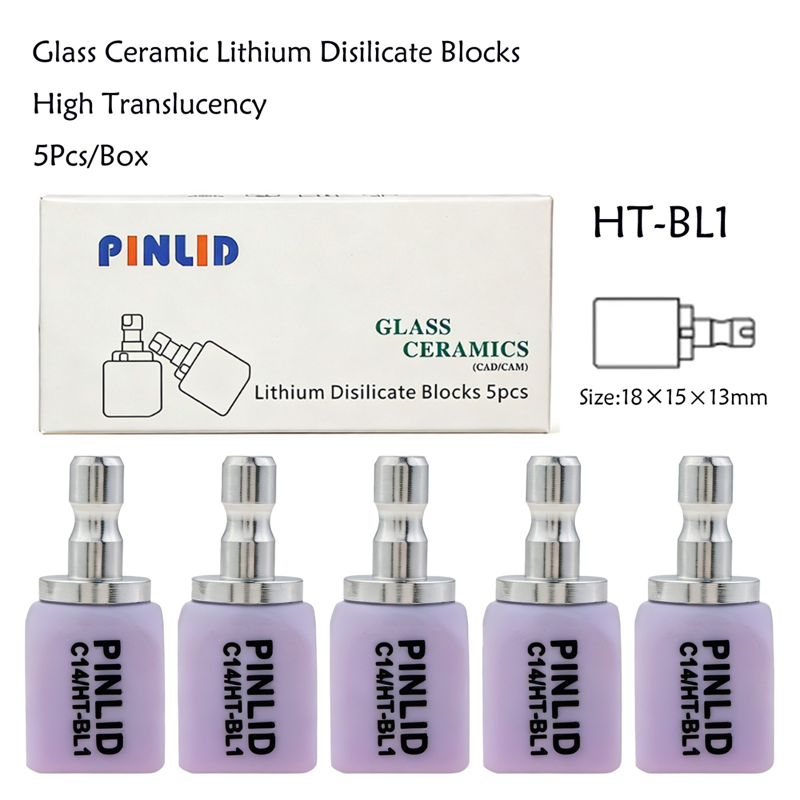US C14 Dental Emax Glass Ceramic Block HT Lithium Disilicate CAD/CAM CEREC Block