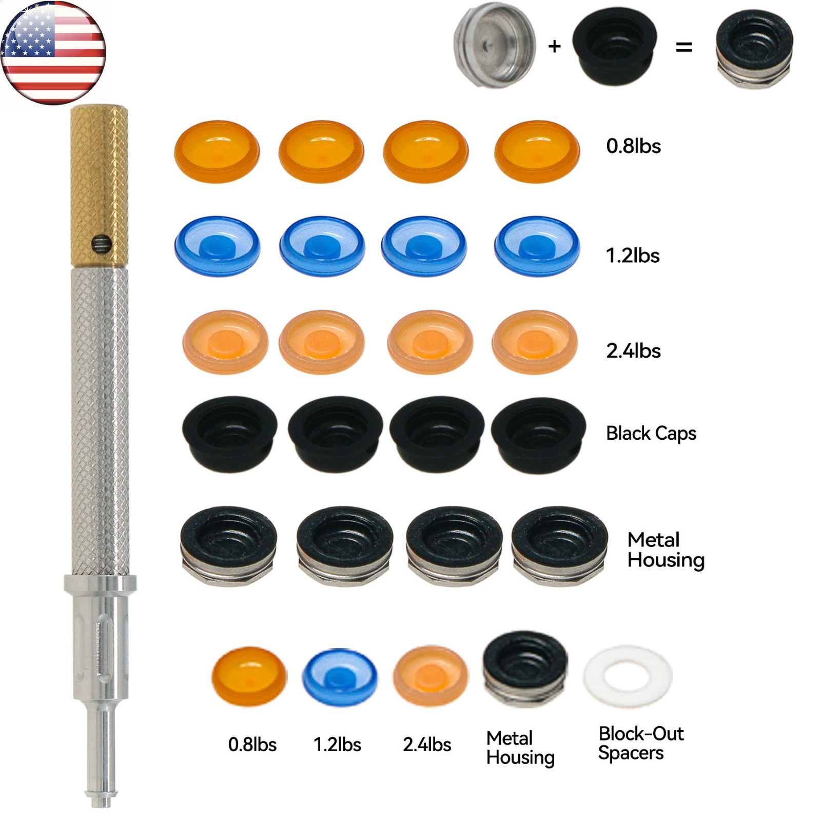 US Locator Abutment for Zimmer 3.5/4.5mm Retention Cap Inserts Tool 1.0-5.0mm GH