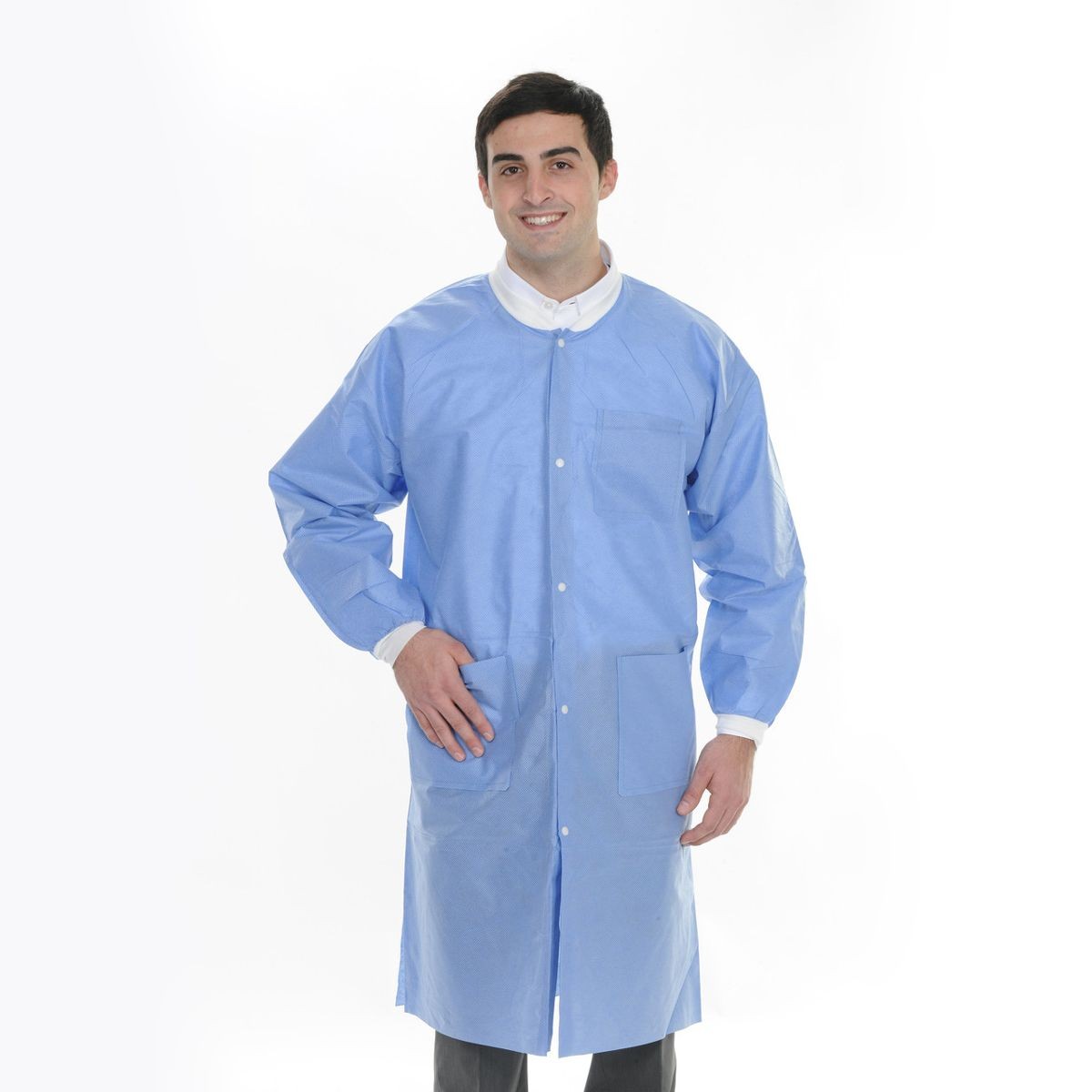ValuMax 3660EBXS ExtraSafe Lab Coats Unisex Steel Blue Extra Small 10/Pk