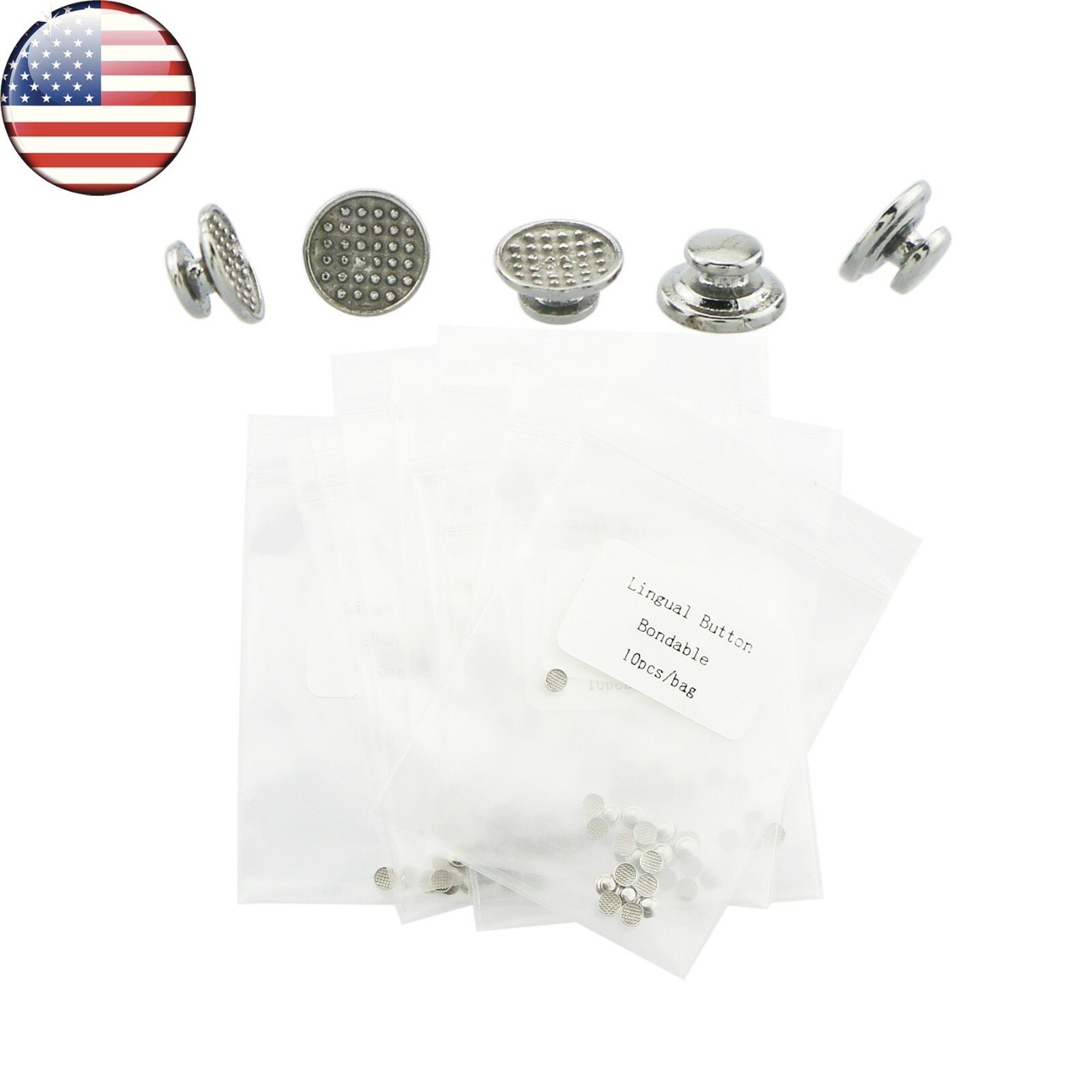 US 100Pcs Dental Orth Bite Turbos Openner Tongue Tamers Hinge Lingual Button