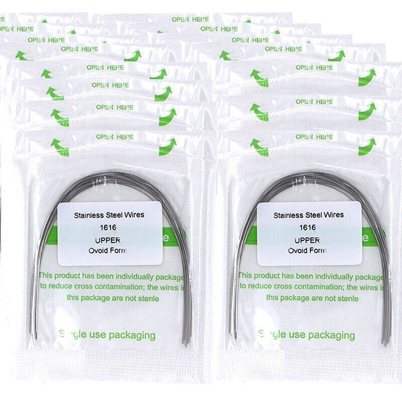 100 packs Dental Orthodontic Stainless Steel Rectangular Arch wires 16×16 Upper