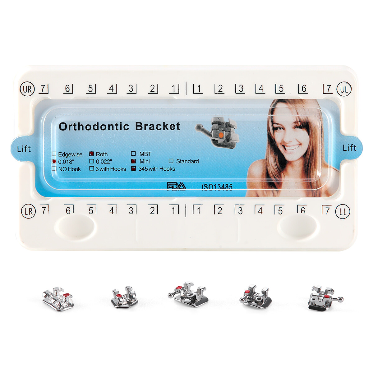 Dental Orthodontic Brackets Braces Metal Mini Roth/MBT 018/022 Hooks 3/345