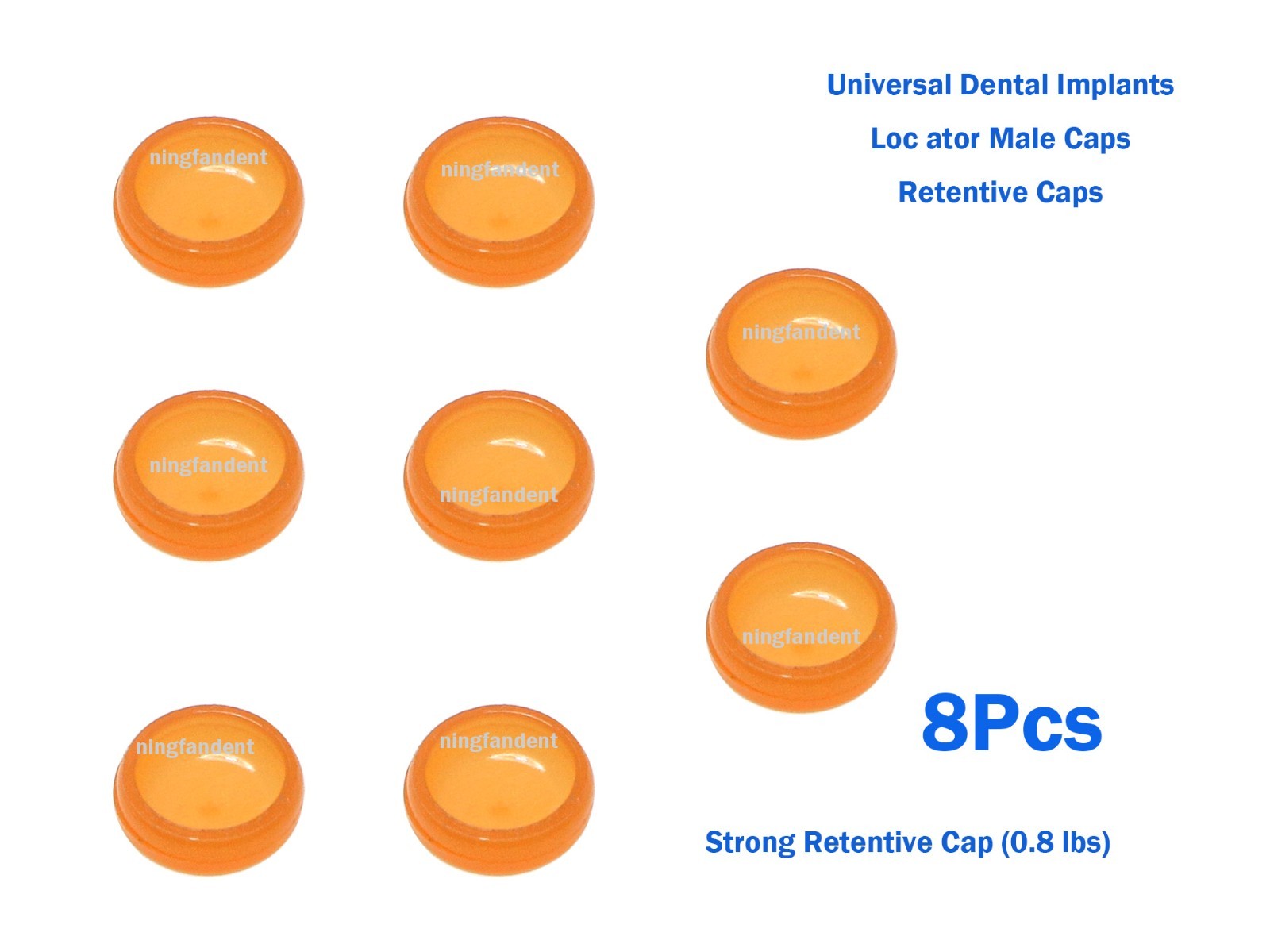 8Pcs Dental Locator Male Cap Implant Attachment Inserts Fit ZEST Anchors locator