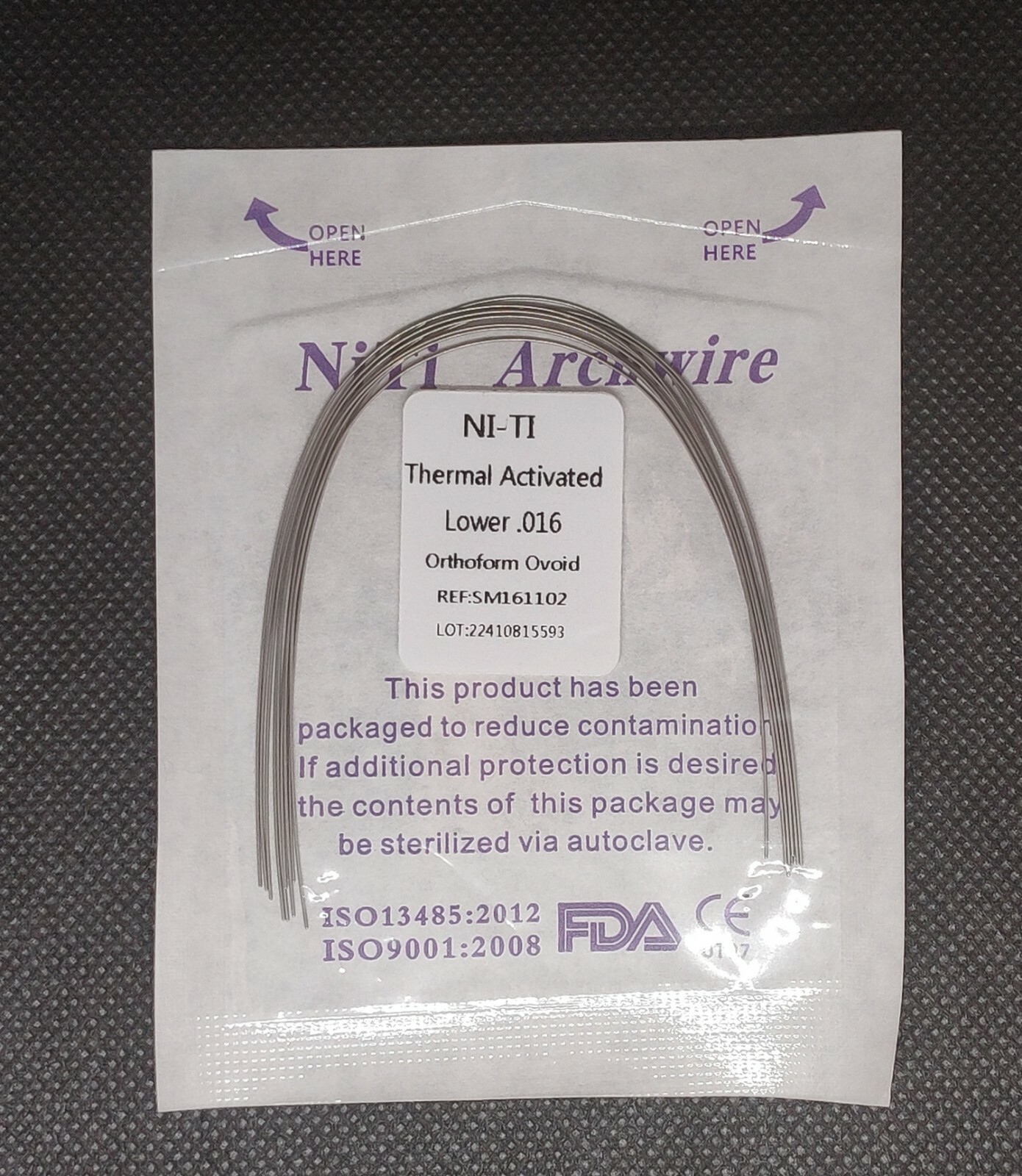 Dental Orthodontic Thermal Activated Niti Wires Round Arch Wires Ovoid Form