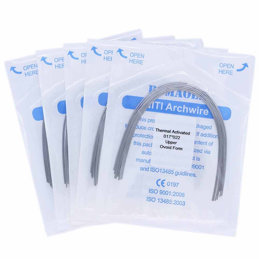 50×Dental Orthodontic Niti Thermal Activated Rectangular Arch Wires 17×25 Upper
