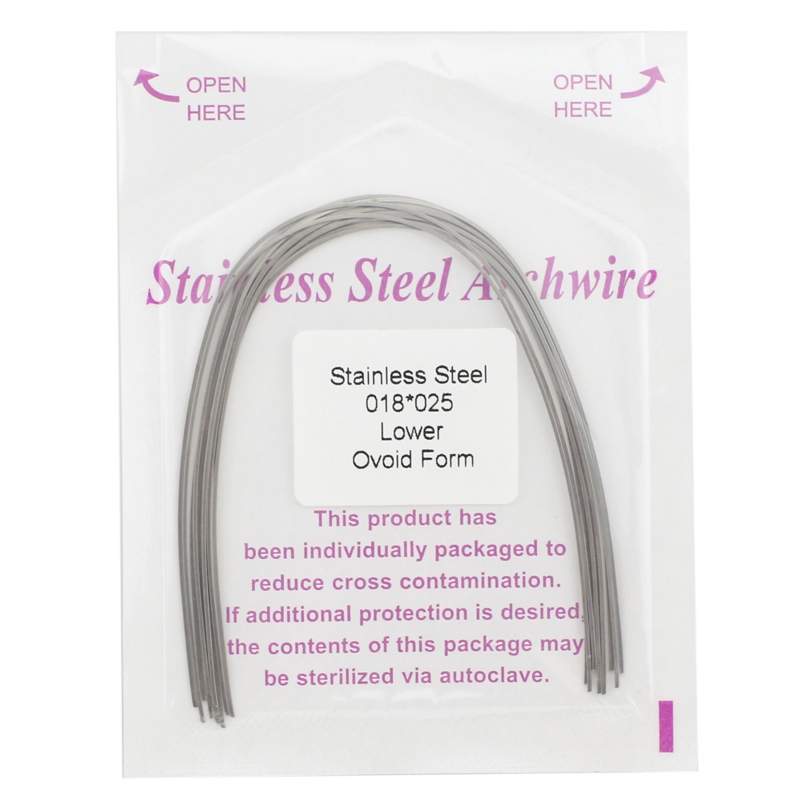 100pcs Dental Orthodontic Arch Wire Stainless Steel Ovoid Form Round Rectangular