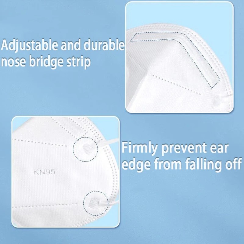 50PCS KN95 5-Layer Face Mask Disposable Breathable Earloop Masks