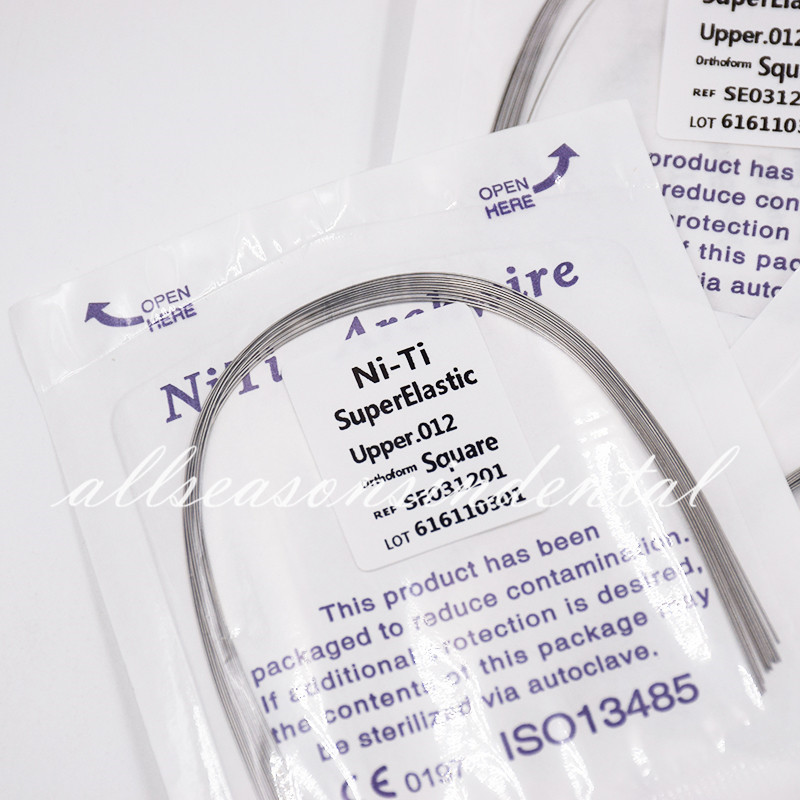 10 Pcs Dental Niti Super Elastic Orthodontic Round Square Arch Wires 0.12 Upper