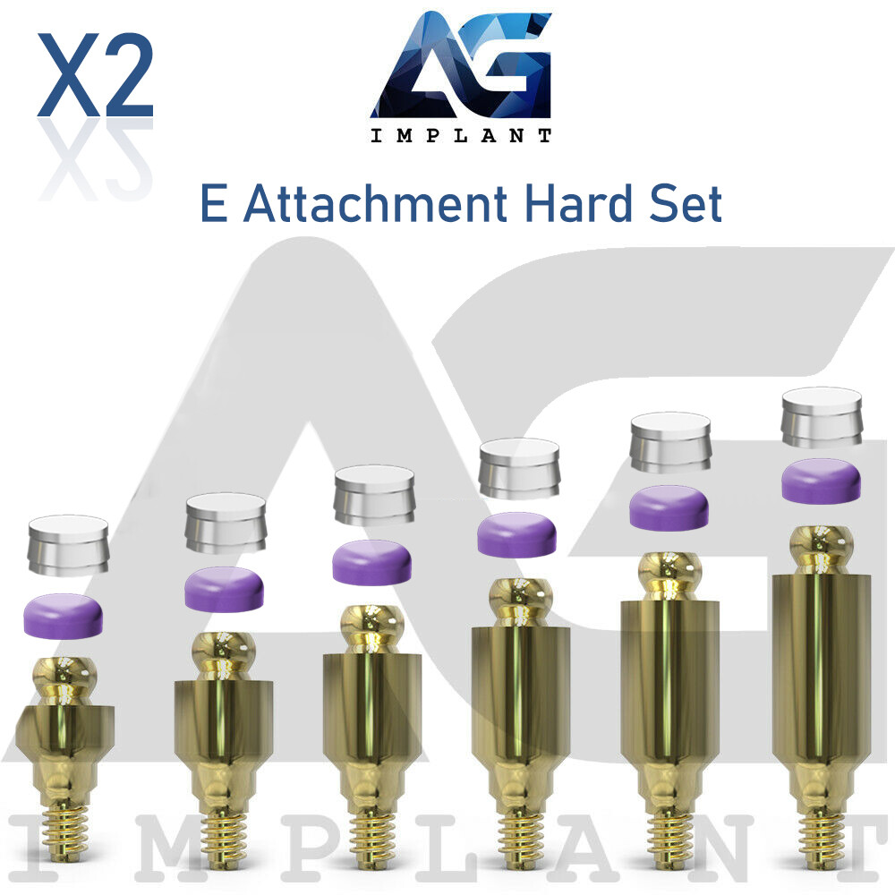 2 Straight E Attachment Hard Set Titanium Overdenture Int Hex