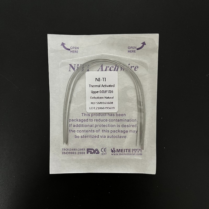 Dental Ortho Heat Thermal Activated Niti Rectangular Arch Wire Natural Form