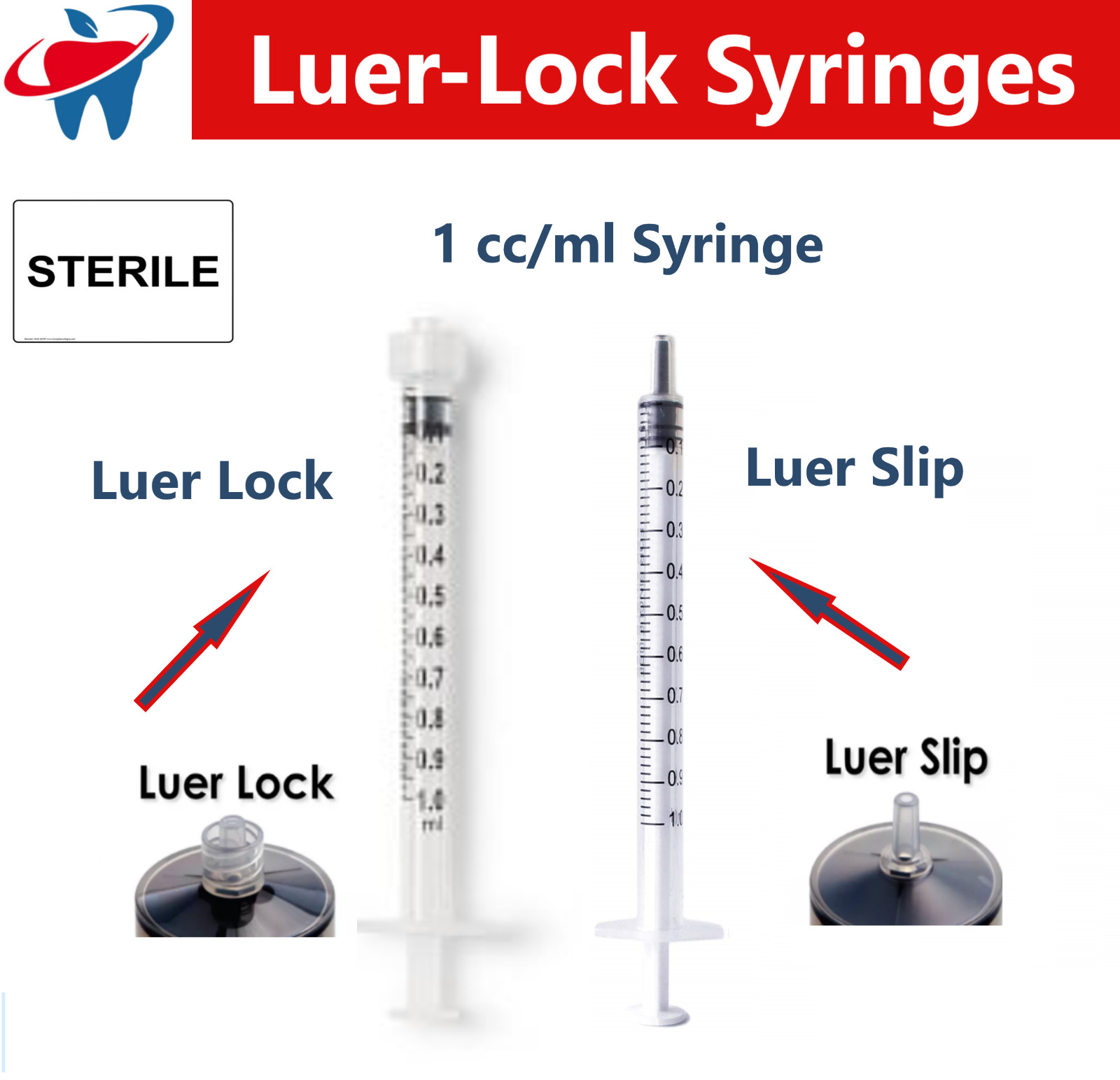 1ml / 1cc Syringe (No Needle) 3cc, 5cc, 10cc, 20, cc, 60cc, Choose Size & Pack