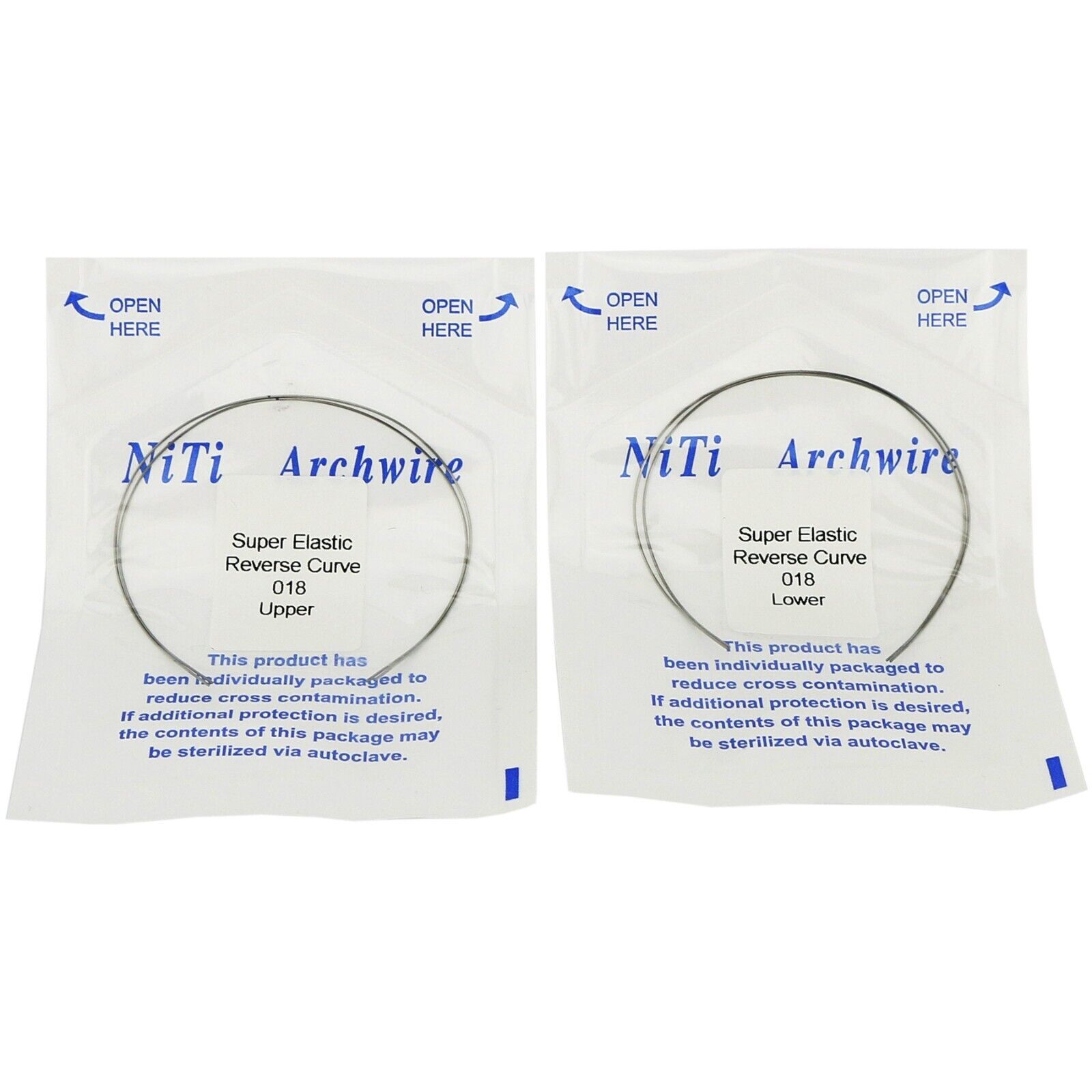 Dental Orthodontic Niti Arch Wire Reverse Curve Round Upper/Lower 012-020