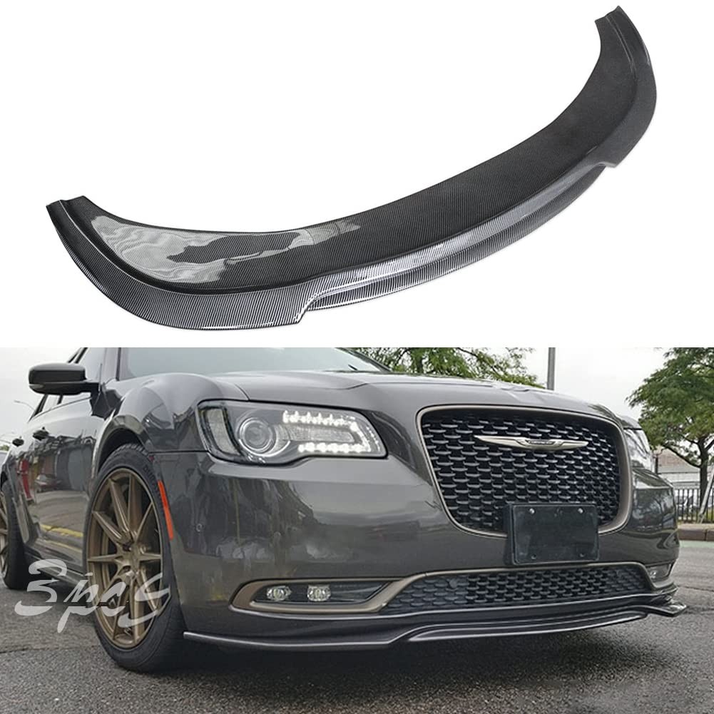 Front Bumper Lip for Chrysler 300 300C 300S 2015-2021 Carbon Fiber Splitter 3pcs