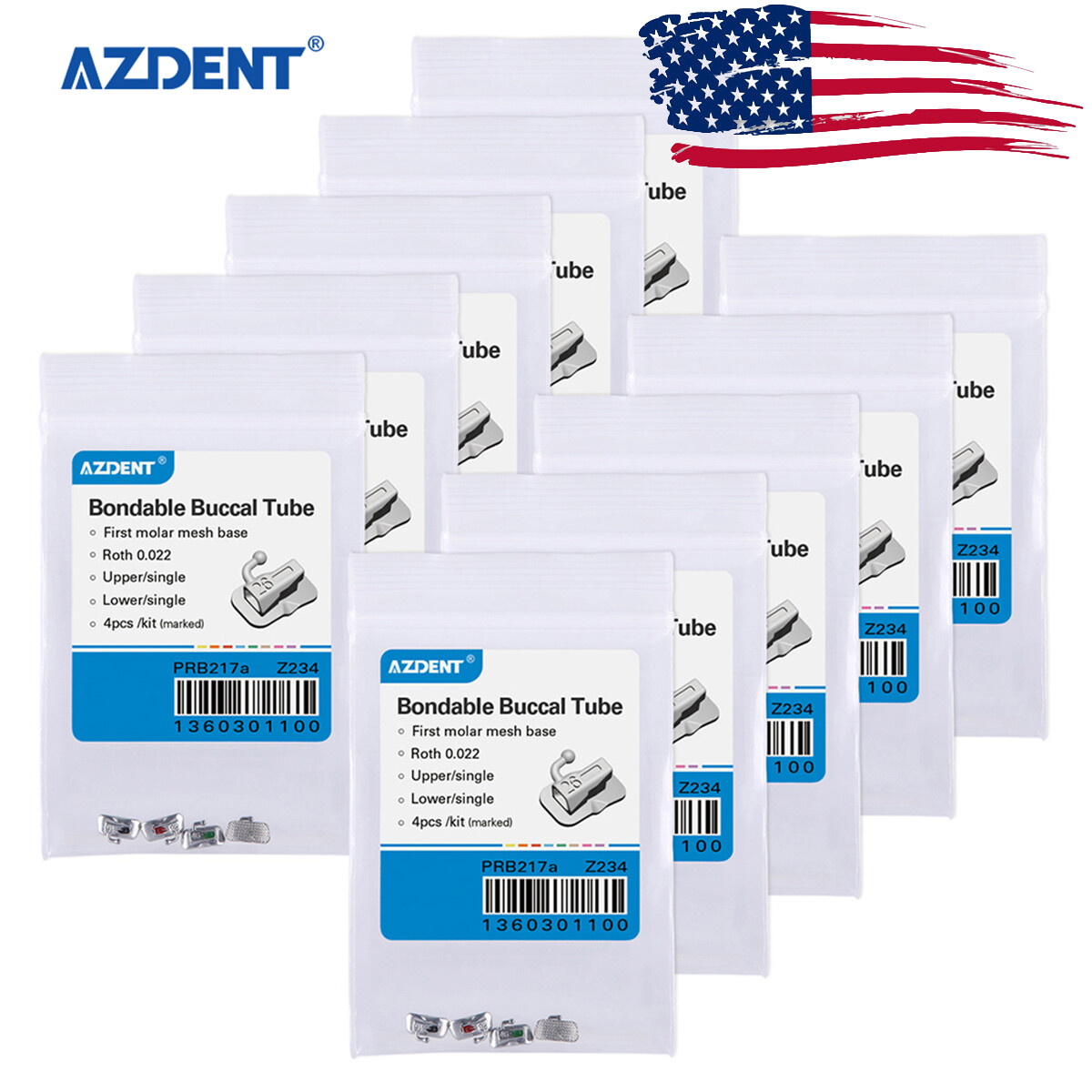 10Pack Dental Ortho 1st Molar Roth 0.022 Buccal Tube Bondable Non-Convertible