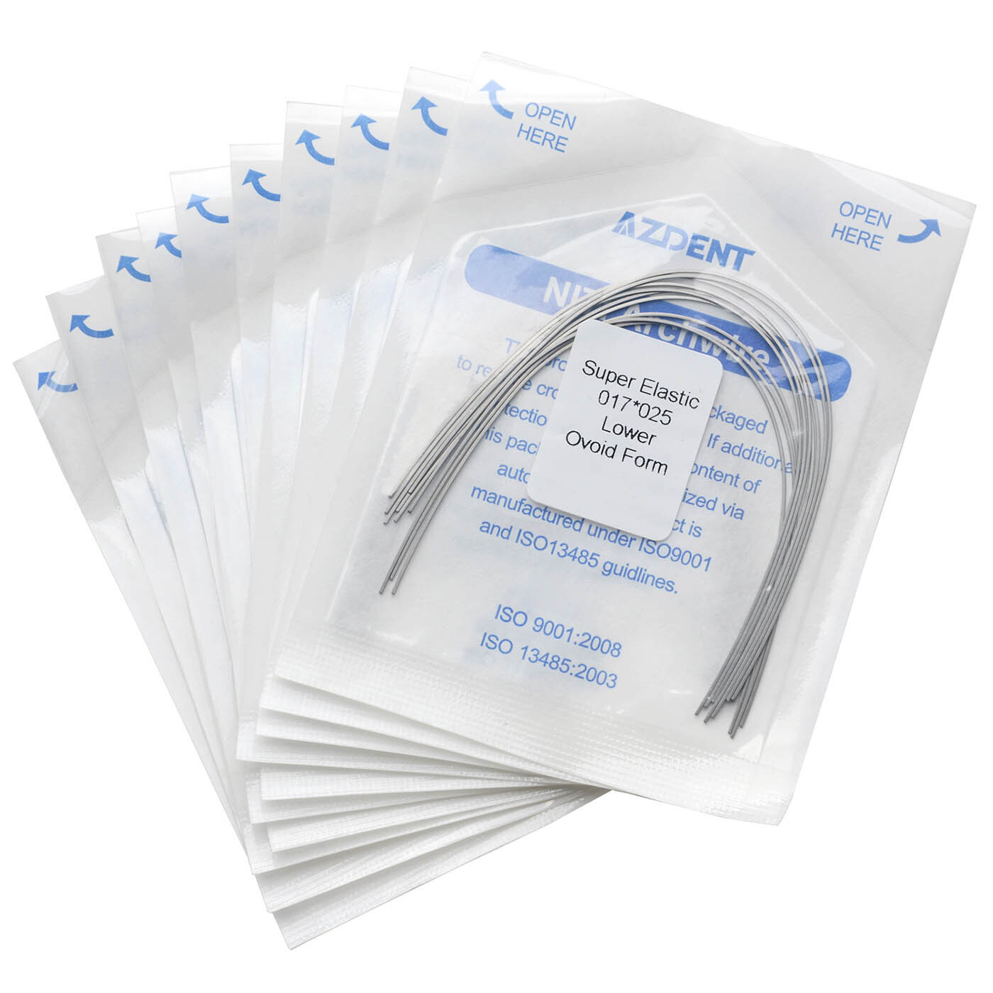 10Bag AZDENT Dental Orthodontic Super Elastic Niti Arch Wires Rectangular Ovoid