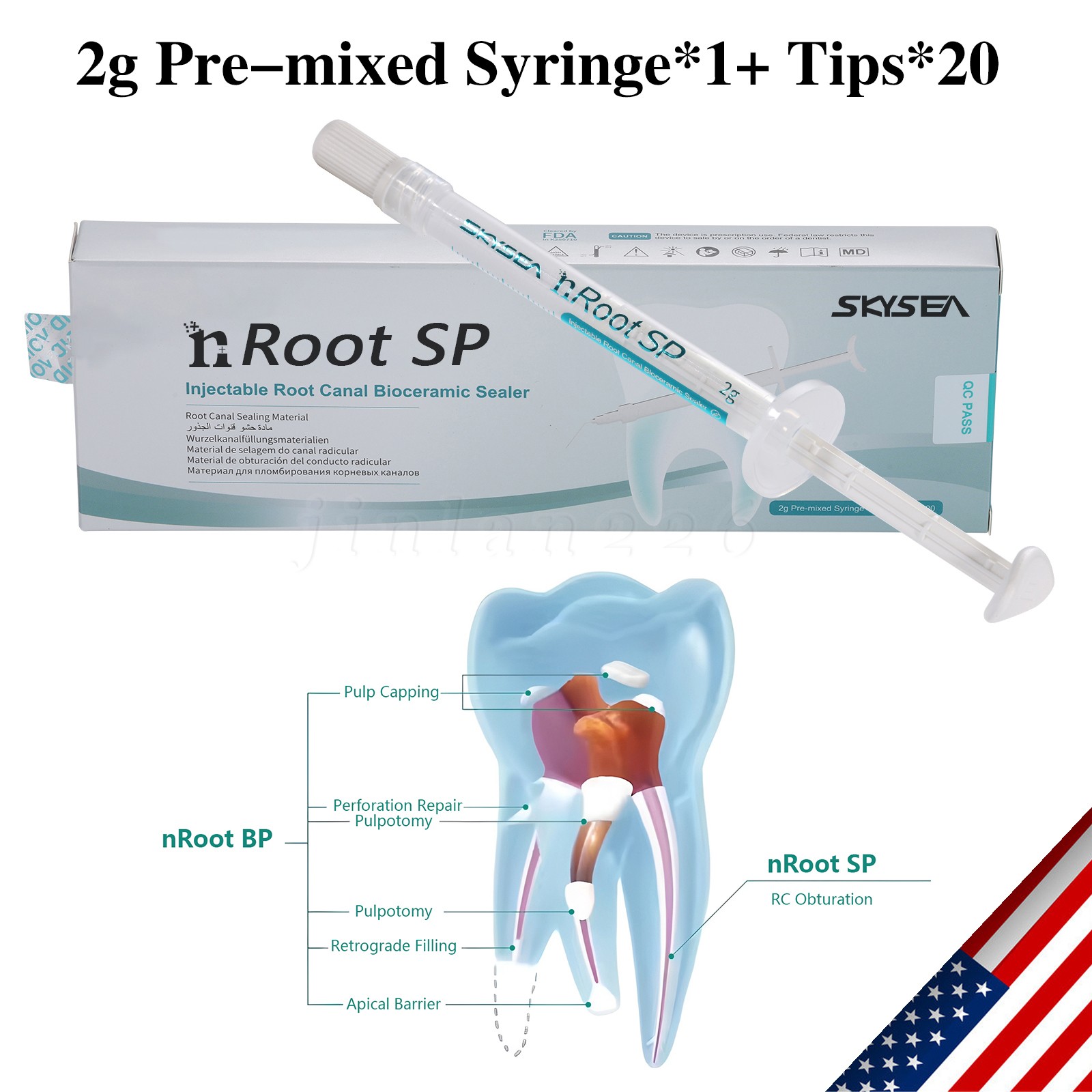 2g Dental Root canal bioceramic sealer/Repair Root Canal Endo Filling Cement SP