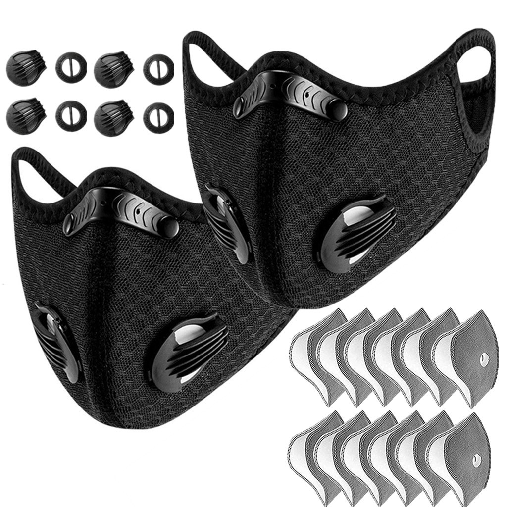 2PCS Anti Air Pollution Facepiece Reusable Half Face Shield Respirator Dust Mask