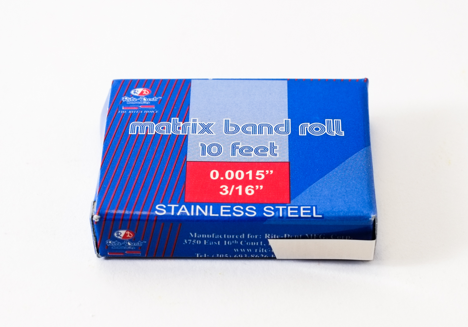 Dental Matrix Band Rolls 3/16″ approximately 5mm Stainless Steel Dental Emporium