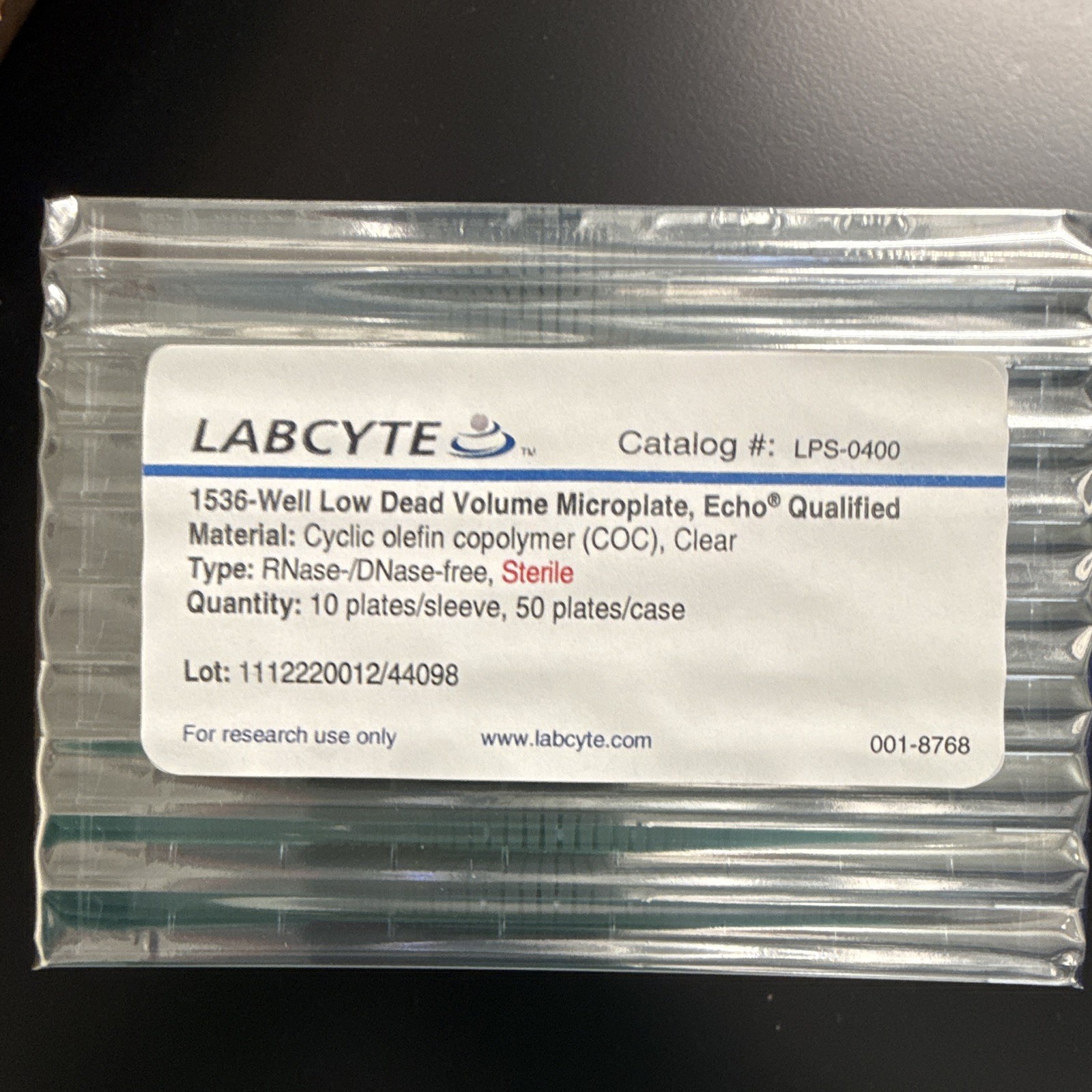 (50Cs) LABCYTE 384-Well COC Echo Qualified Low Dead Volume Microplates LPS-0400