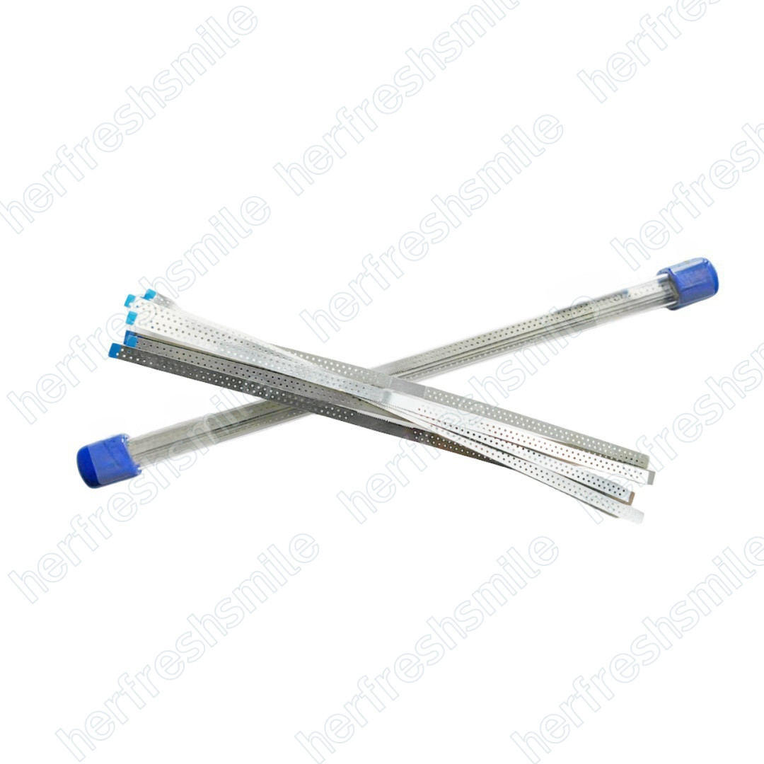 10Pcs Dental Double Diamond Orthodontic IPR Hole Polishing Strips Metal Sand USA