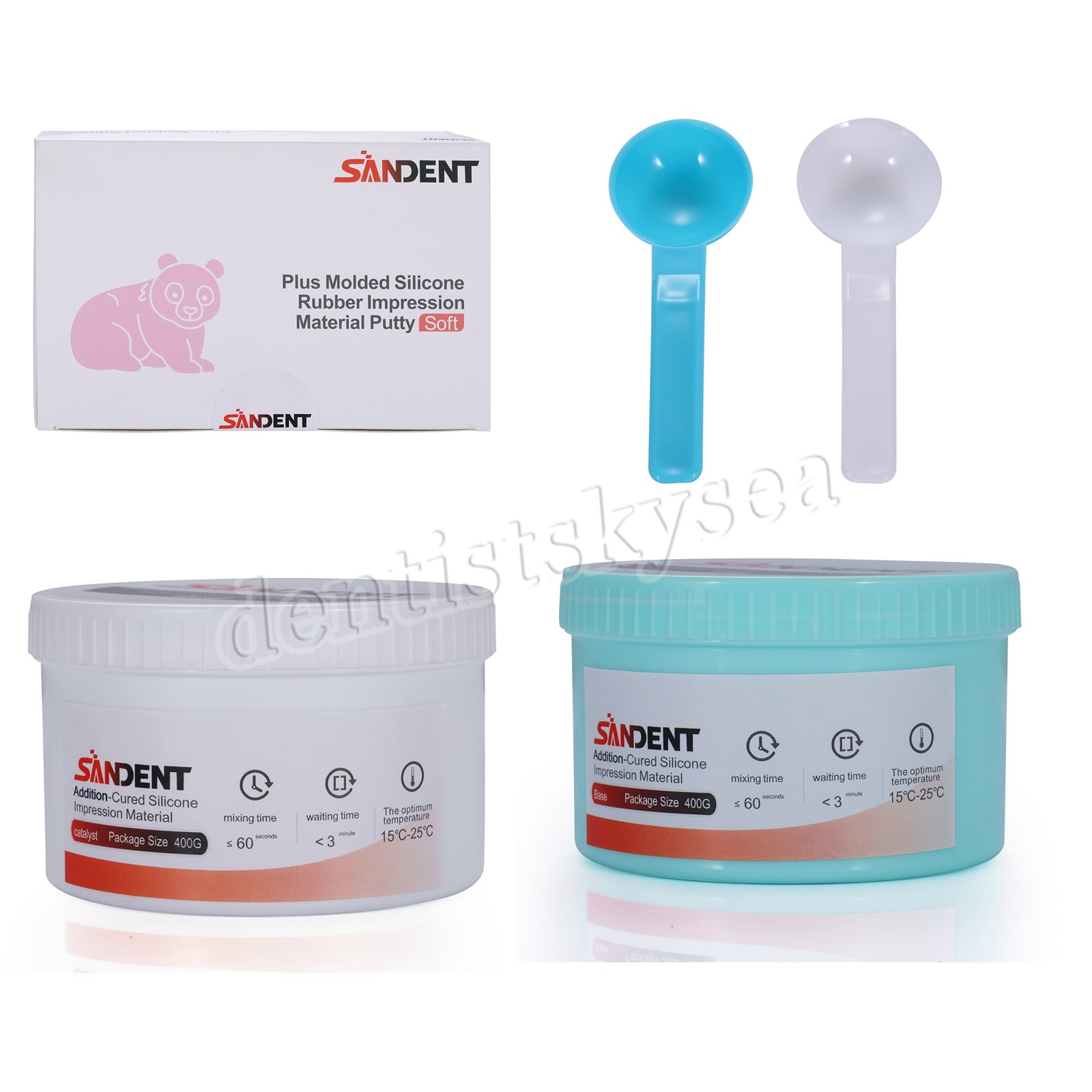 10Sets Dental Impression Putty Fast Set VPS 400g Base & 400g Catalyst Heavy Body