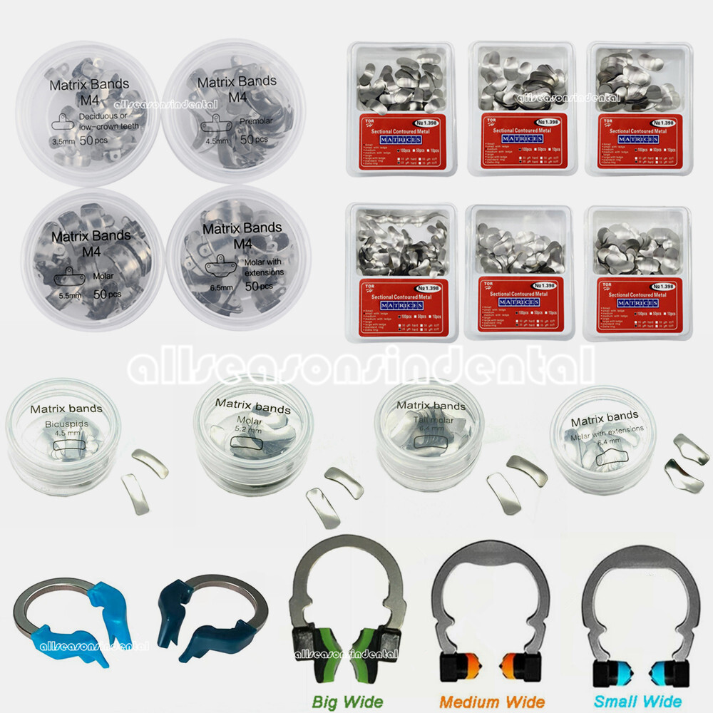 Dental Sectional Contoured Metal Matrix Bands/V3 Style /Niti Titanium Clamp Ring