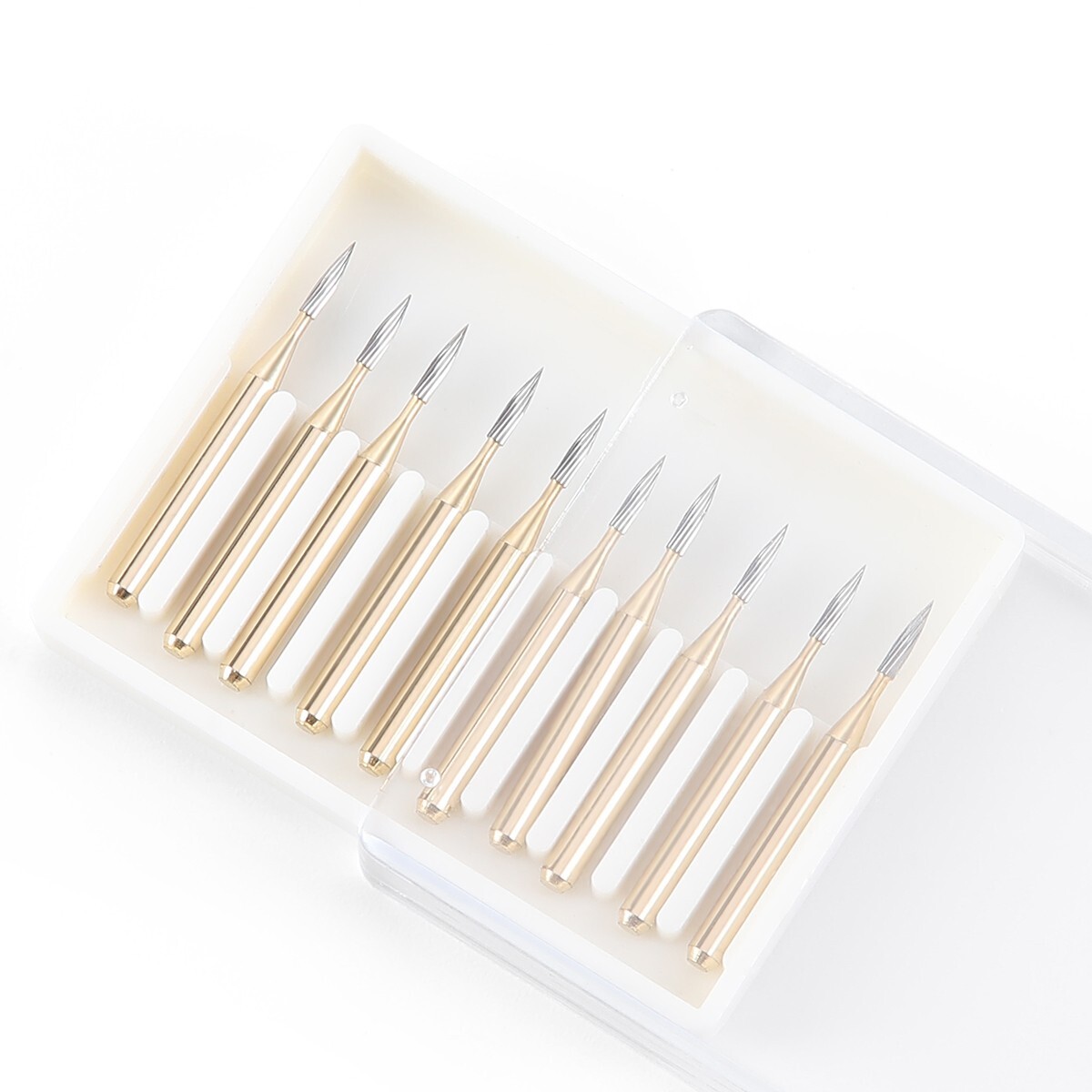 10pc FG7901 Dental Tungsten Carbide Gold Burs Polishing For High Speed Handpiece