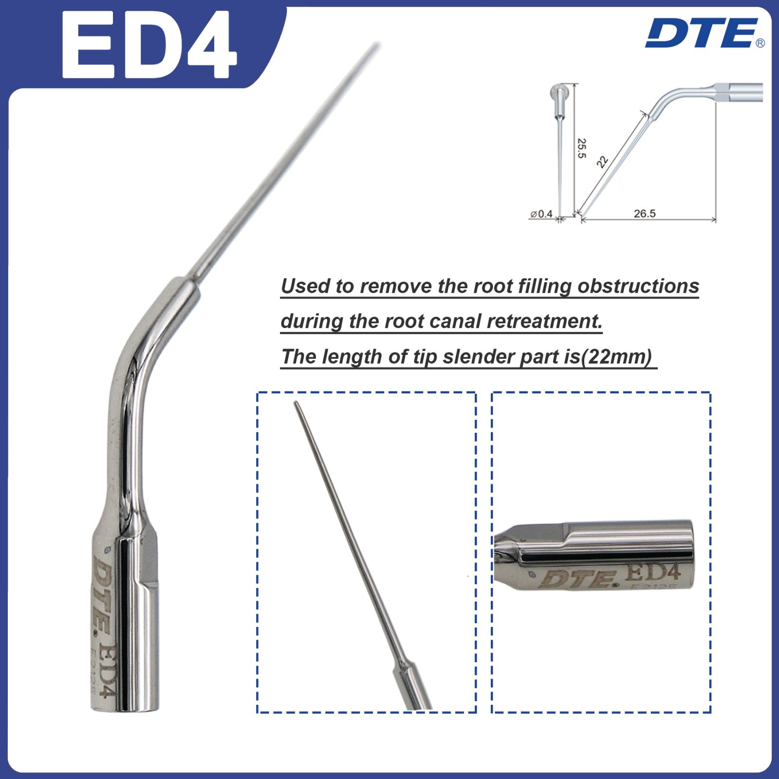 Woodpecker DTE Dental Ultrasonic Scaler Tips ED Endo Tips Fit NSK SATELEC ACTEON