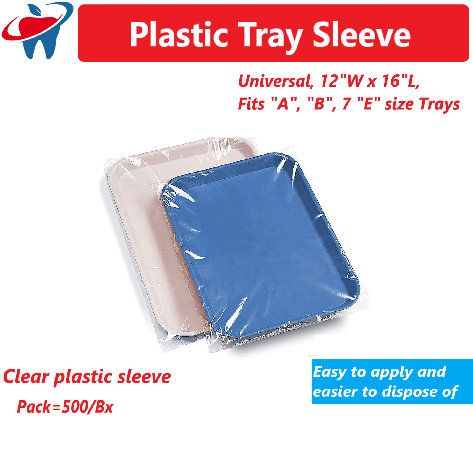 Dental Set Up Tray Plastic Cover, For Size: B (Ritter) F mini, A- Tray, 500/Pc