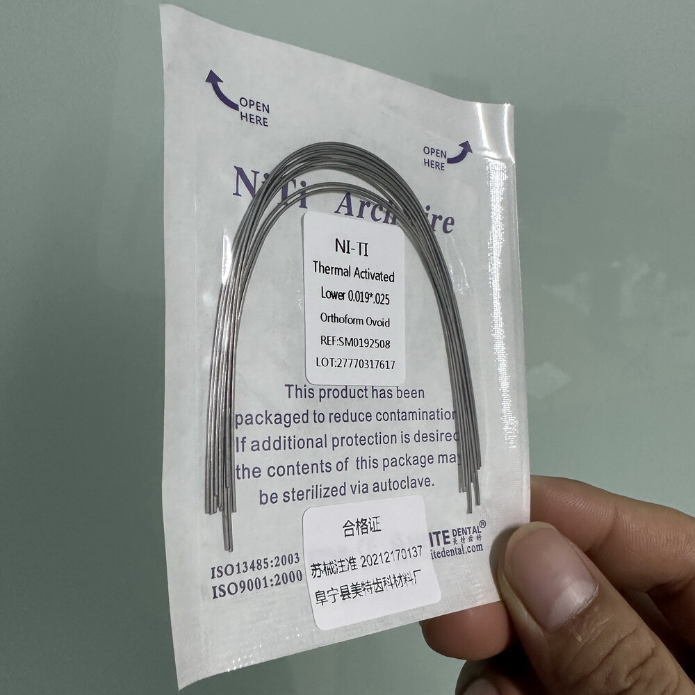 Dental Orthodontic Thermal Activated Archwires Niti Arch Wire Ovoid Natural Form