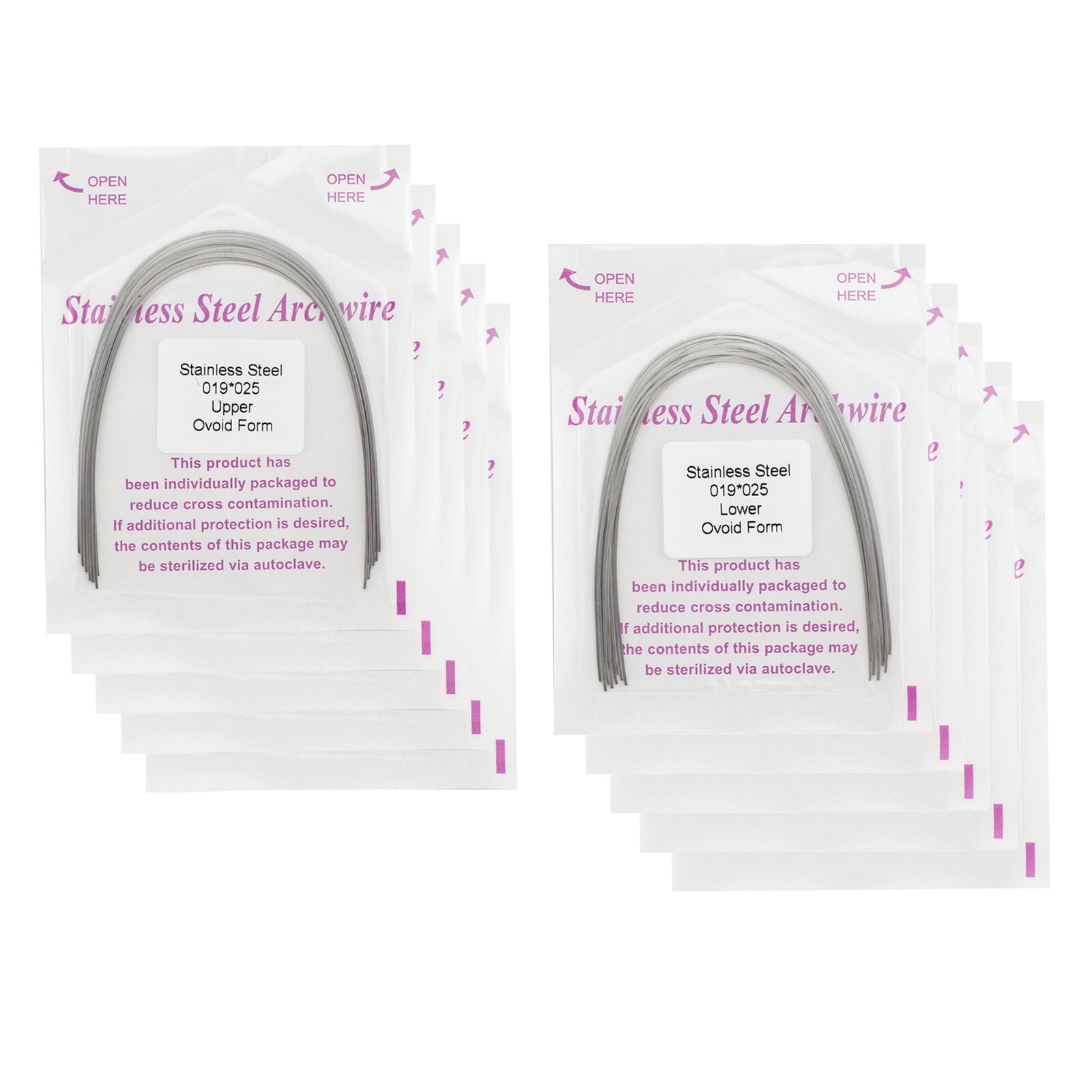 Dental Orthodontic Arch Wire Stainless Steel Rectangular Ovoid Upper Lower 16X22